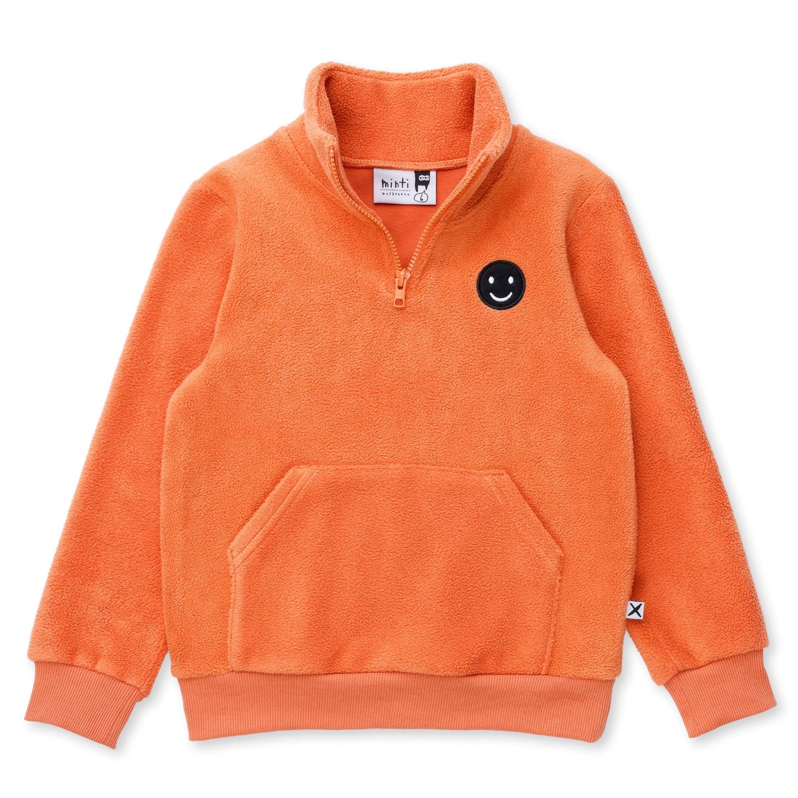 Teddy Half Zip Crew - Orange
