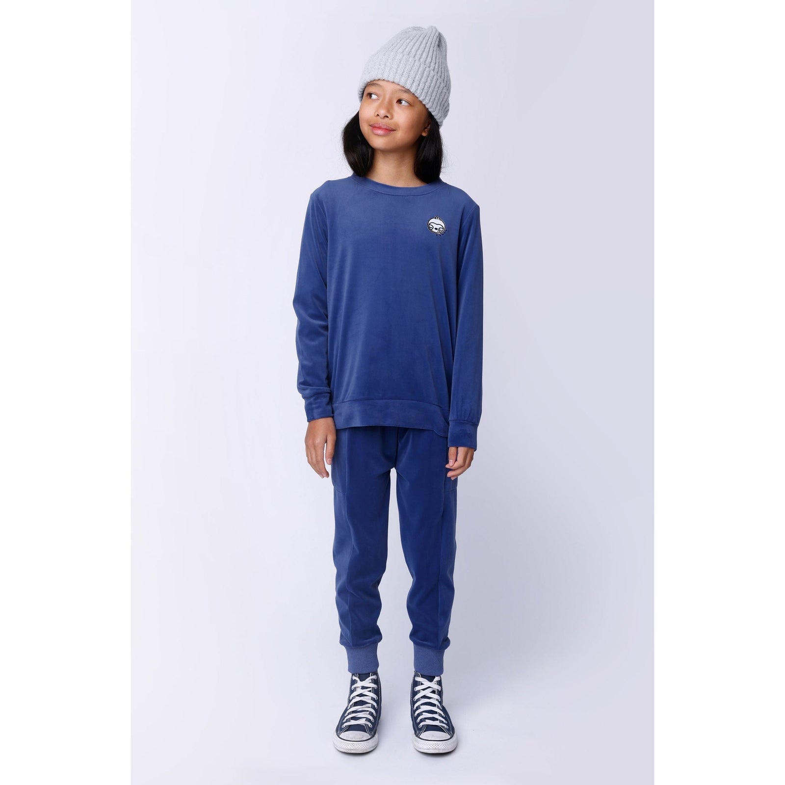 Custom Velvet Trackies - Navy