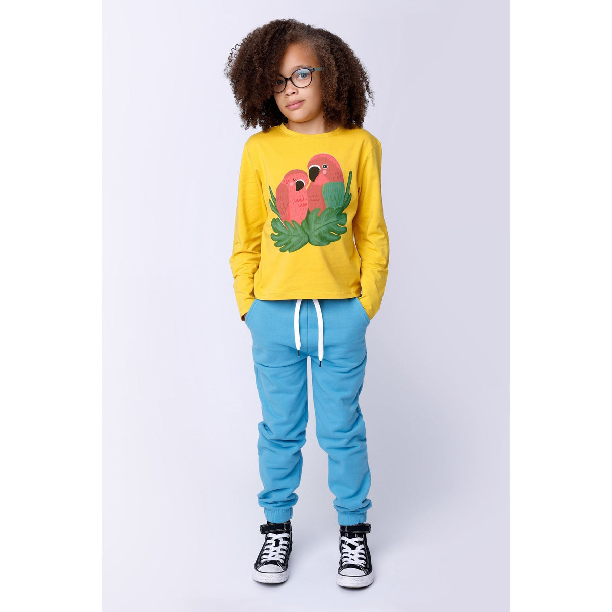Furry Gathered Cuff Trackies - Light Aqua