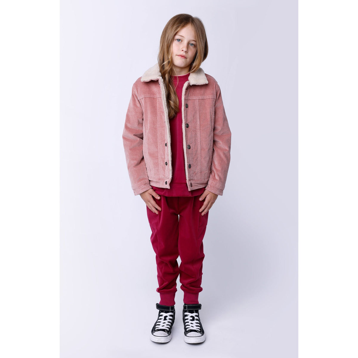 Luxe Velvet Crew - Crimson