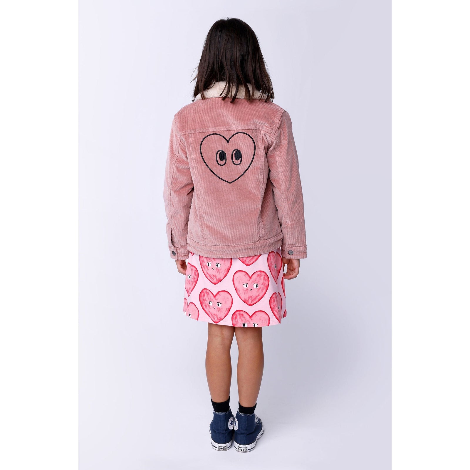 Teddy Lined Cord Bomber - Muted Pink