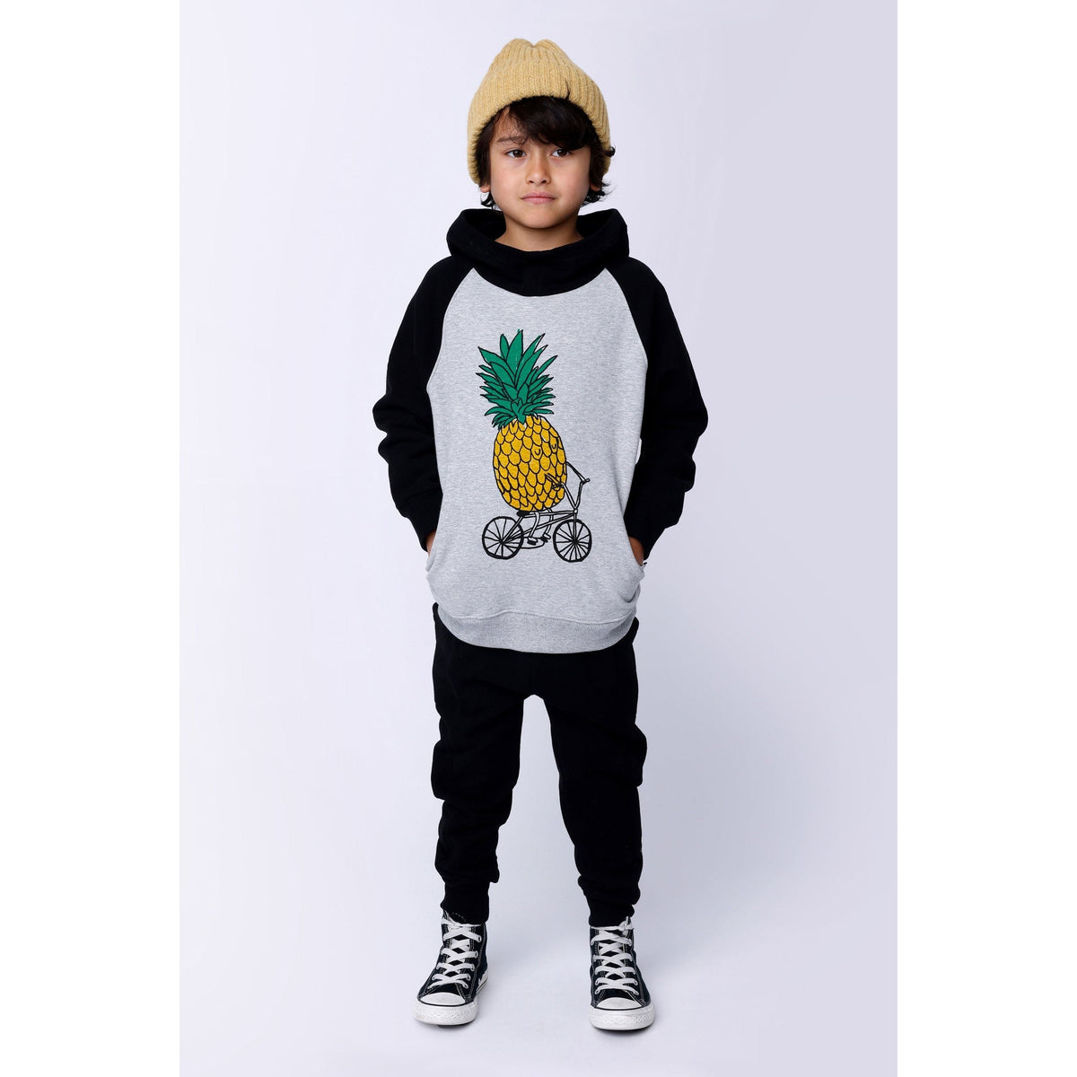 Biking Pineapple Furry Hood