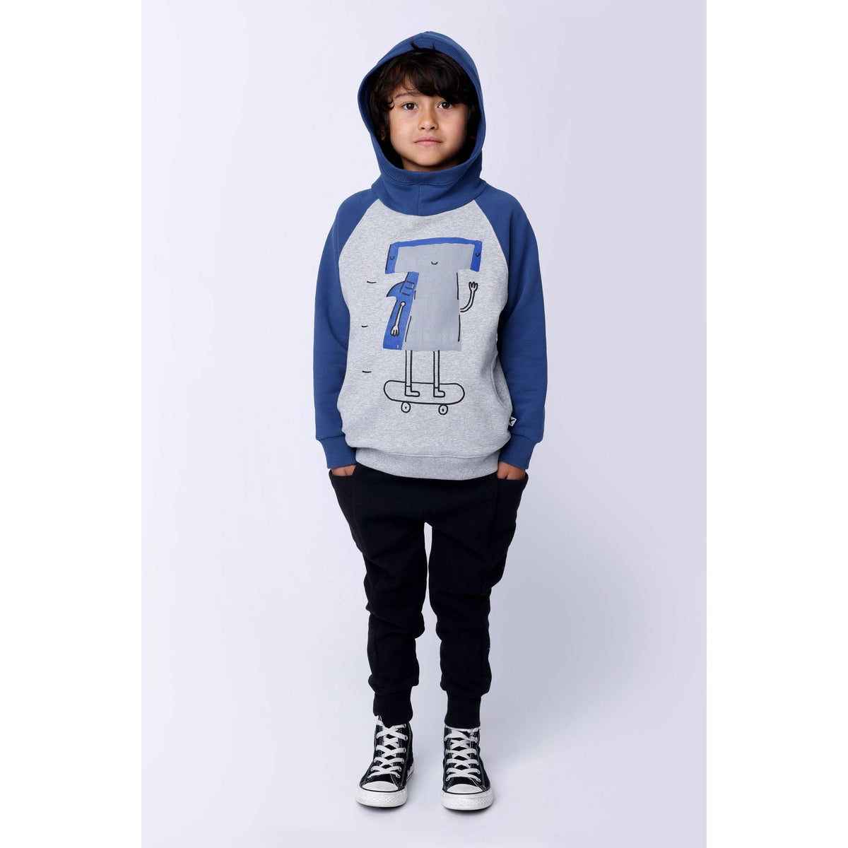 Skating Hammerhead Furry Hood - Grey