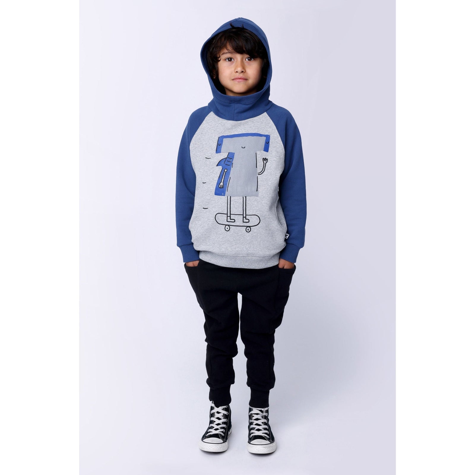 Skating Hammerhead Furry Hood - Grey