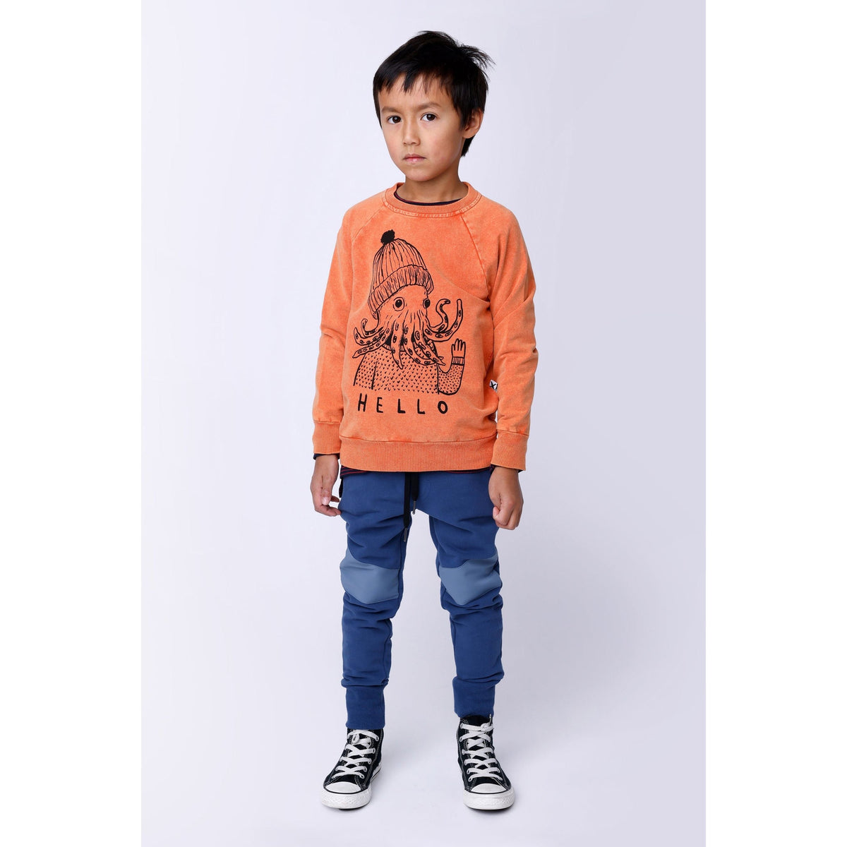 Nylon Patch Furry Trackies - Navy