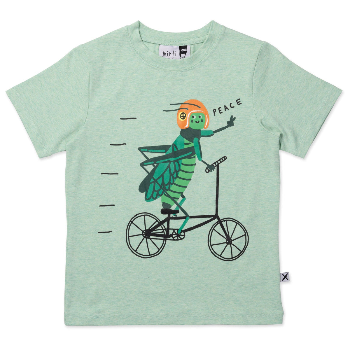 Cycling Cricket Tee- Green Marle