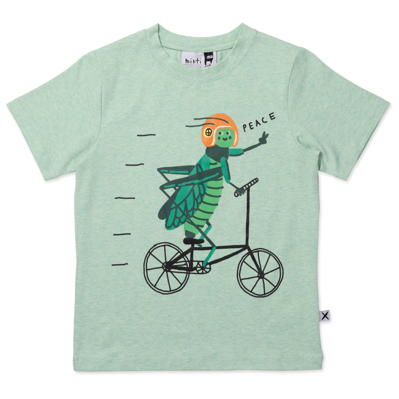 Cycling Cricket Tee- Green Marle