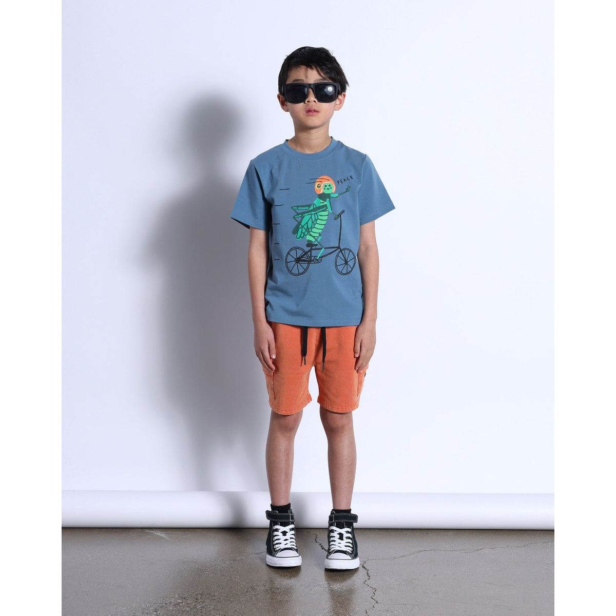 Cycling Cricket Tee- Steel