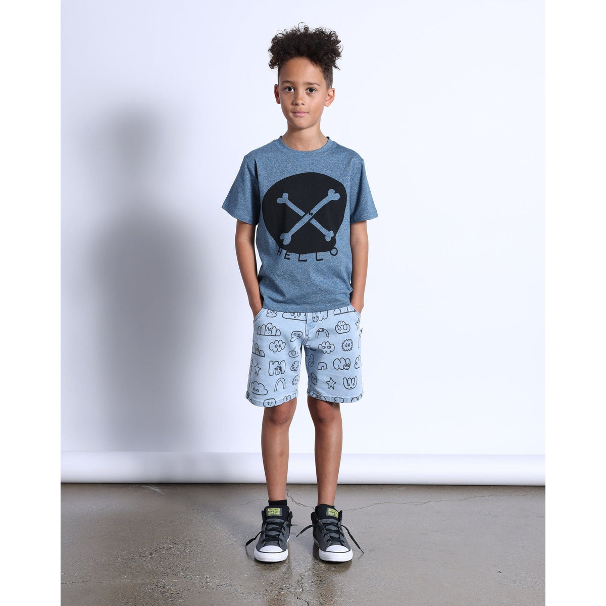Cross Bones Tee- Midnight Marle