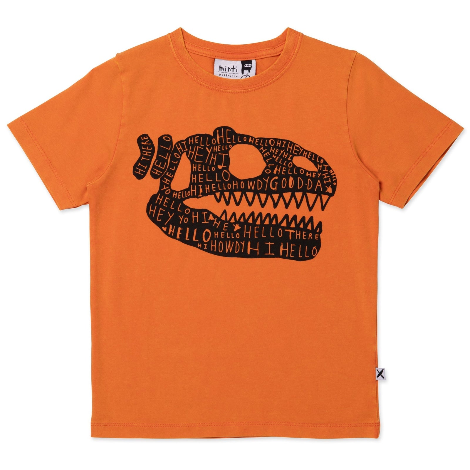 Dino Bone Tee- Orange Wash