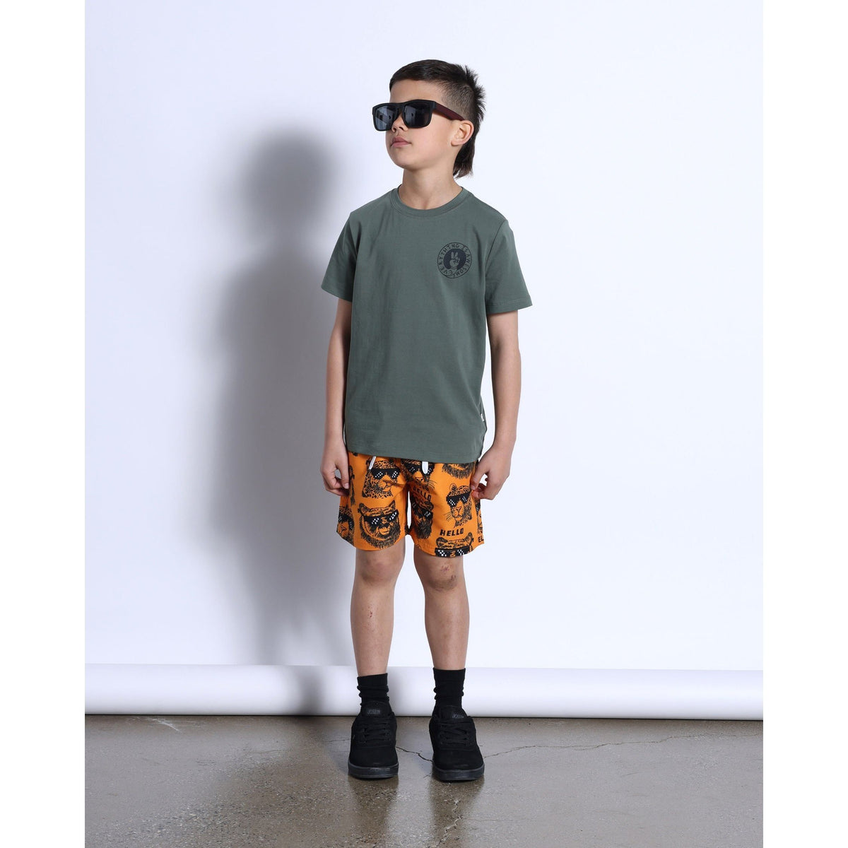 Pixelled Animals Boardies- Orange