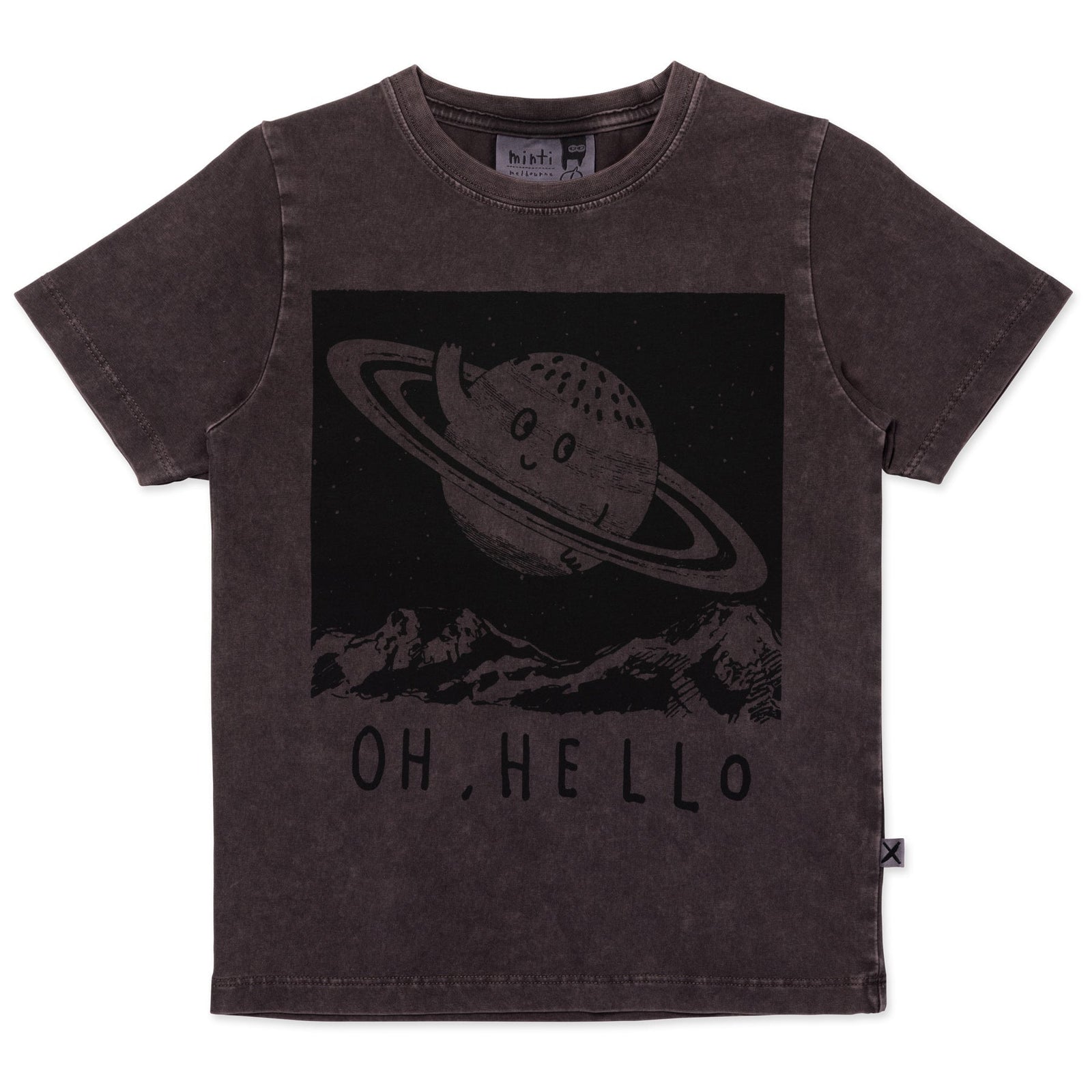 Friendly Saturn Tee- Black Wash