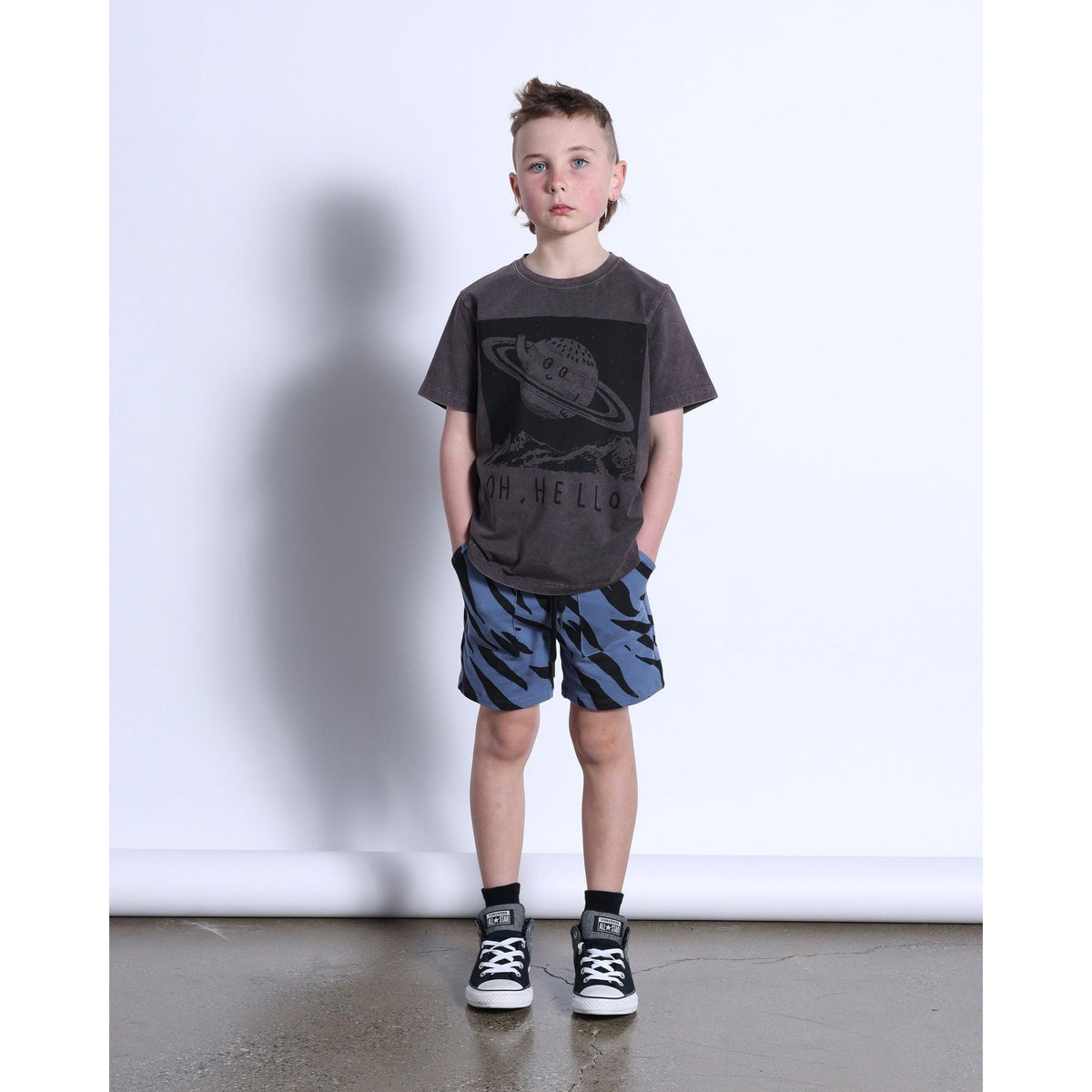 Friendly Saturn Tee- Black Wash