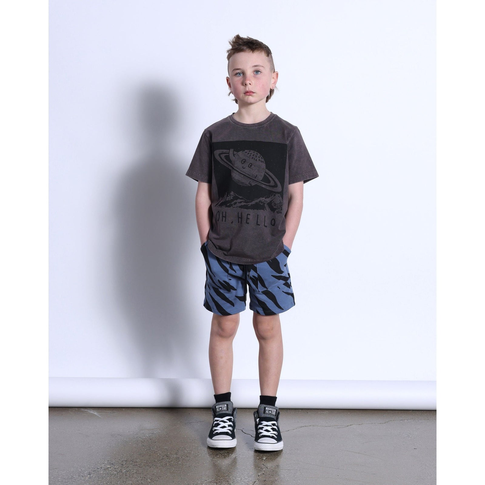 Friendly Saturn Tee- Black Wash