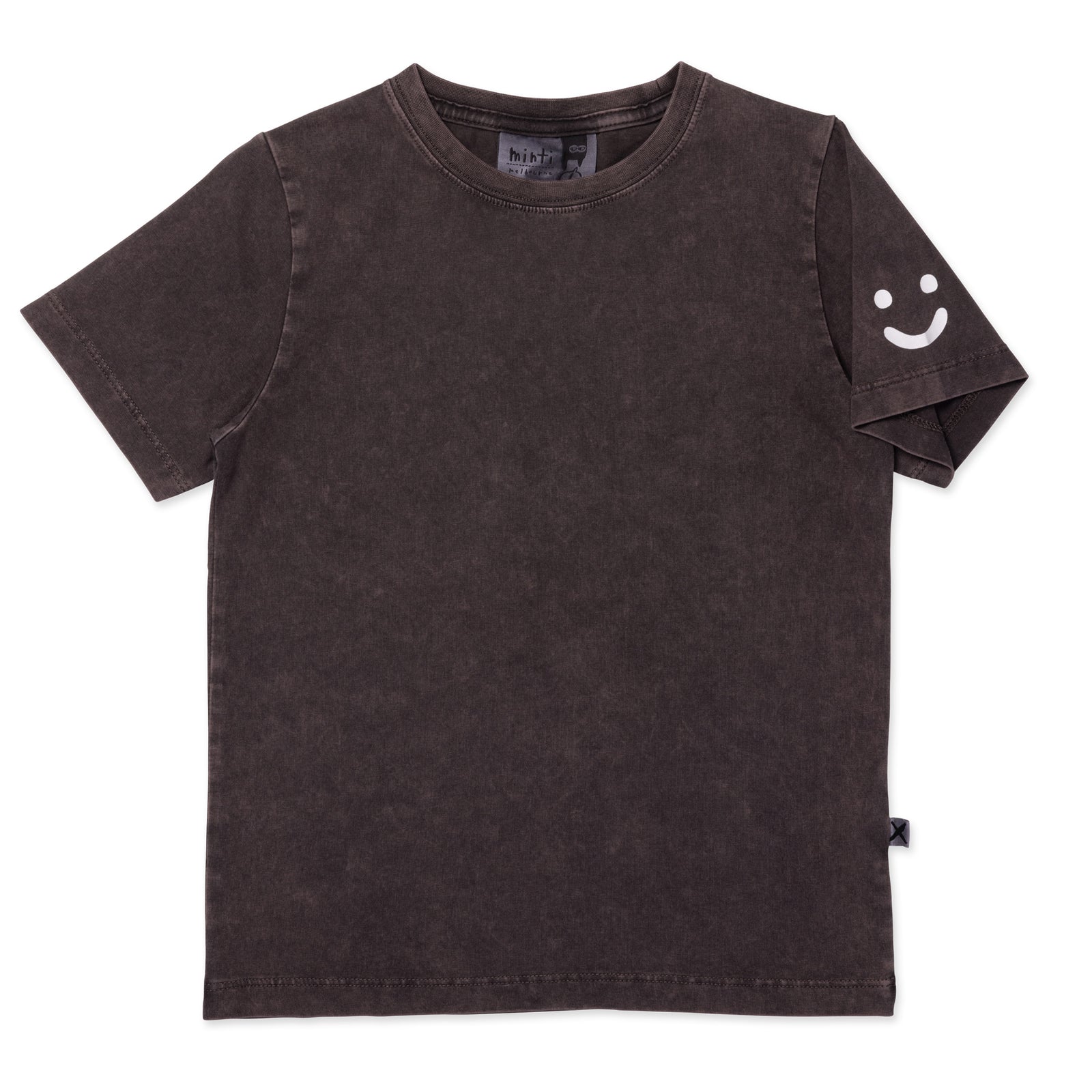Happy Face Tee- Black Wash