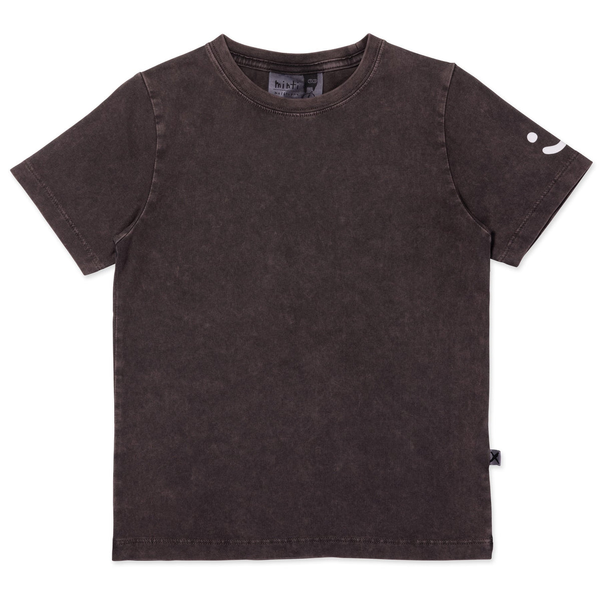 Happy Face Tee- Black Wash