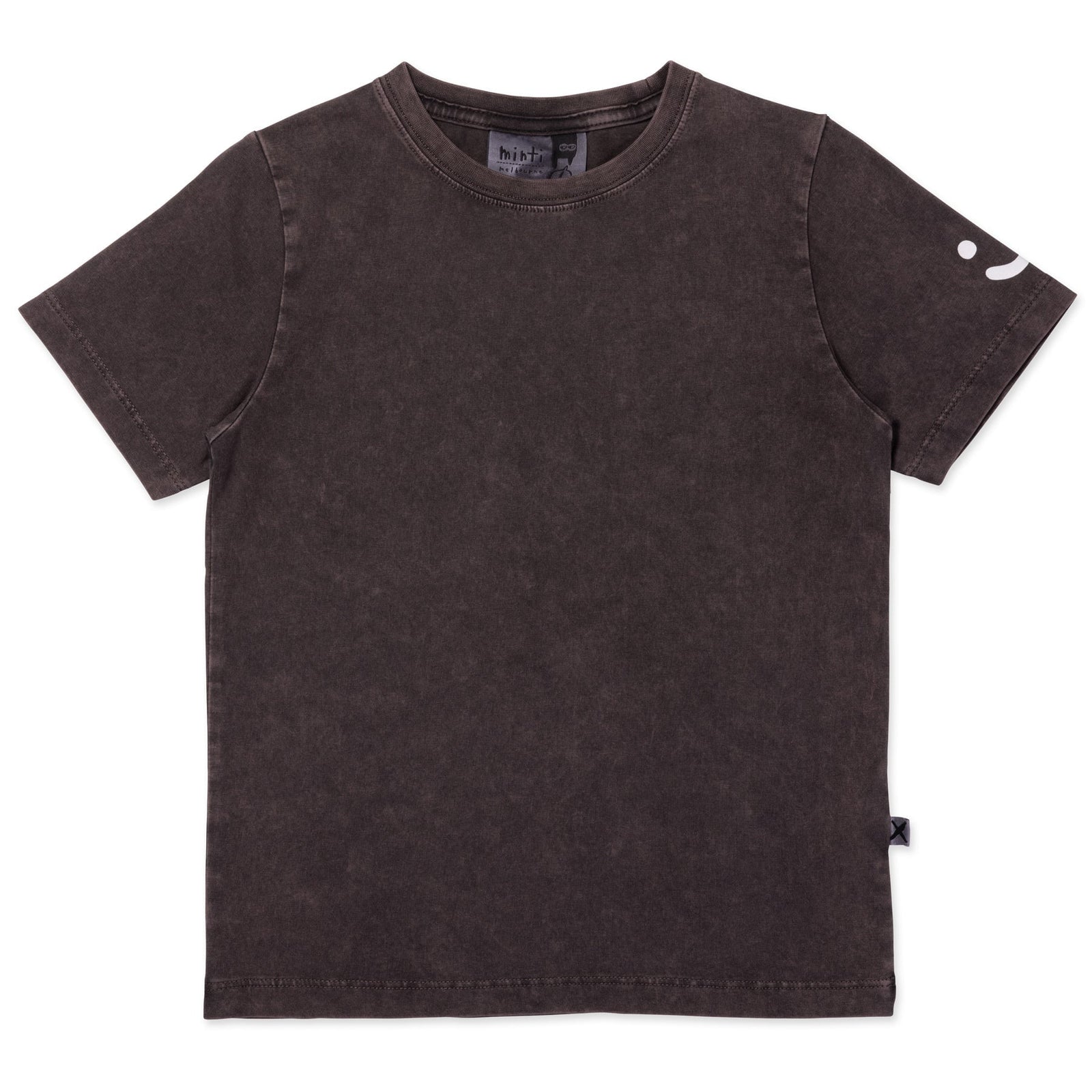 Happy Face Tee- Black Wash