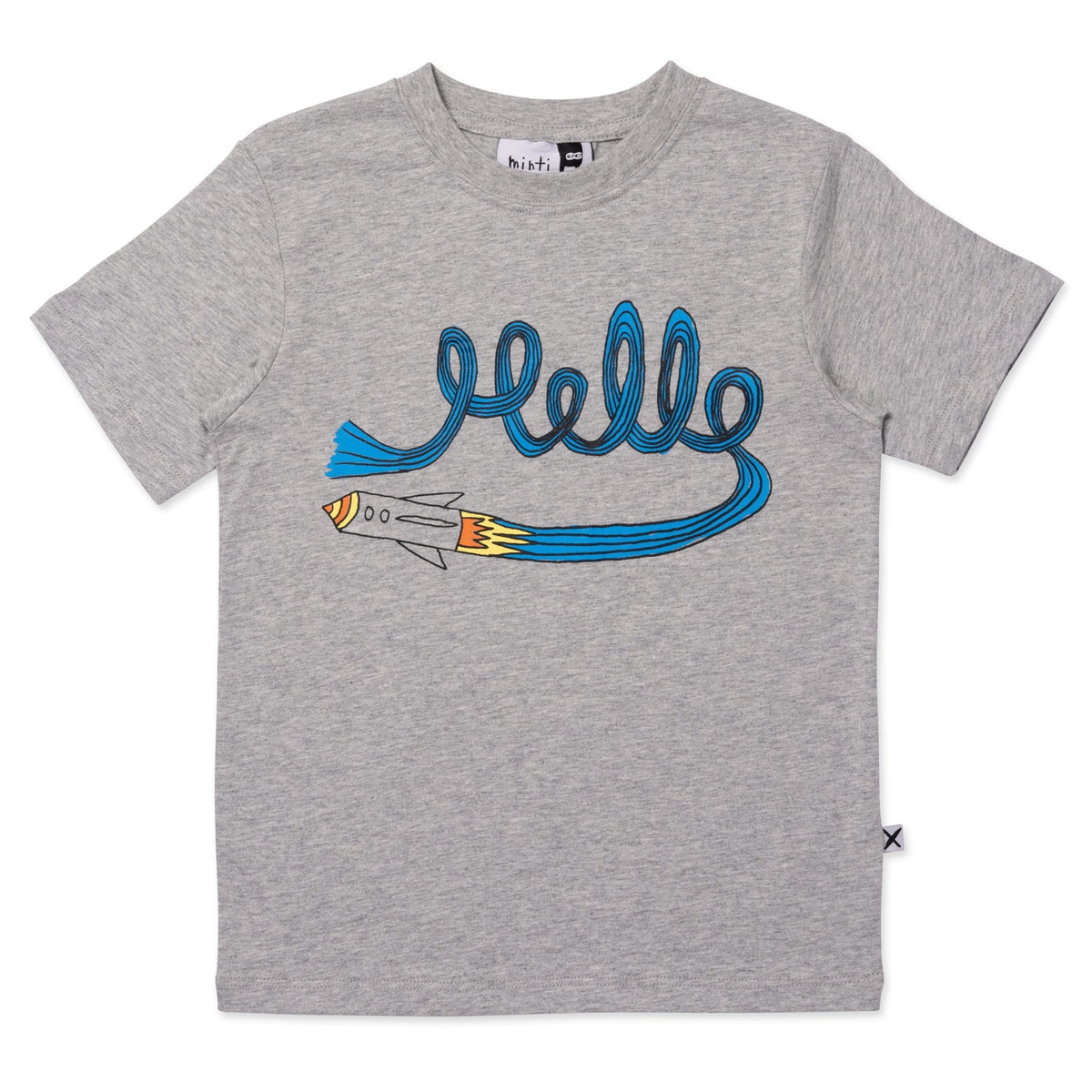 Hello Rocket Tee- Grey Marle