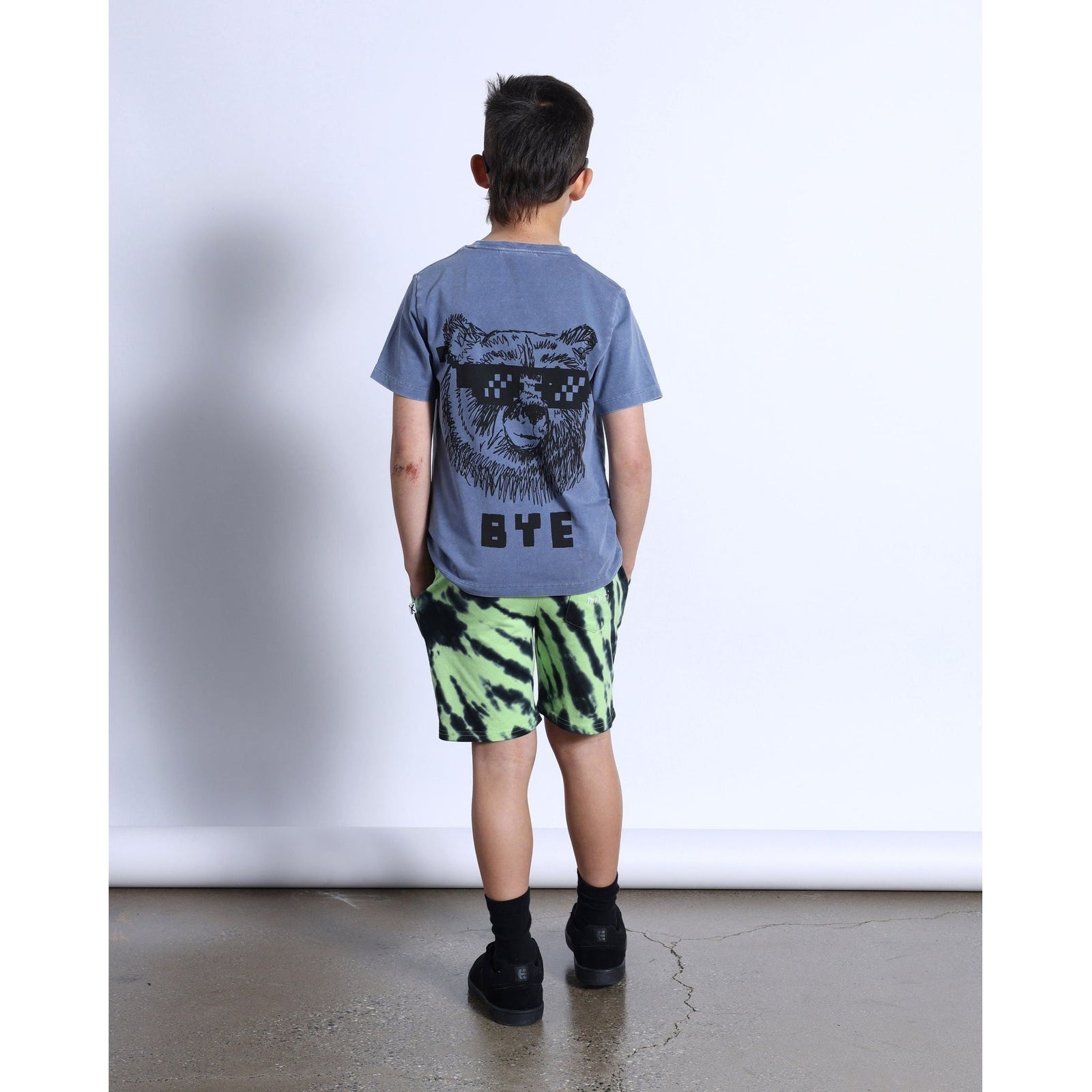 Hello Leopard Bye Bear Tee- Midnight Wash