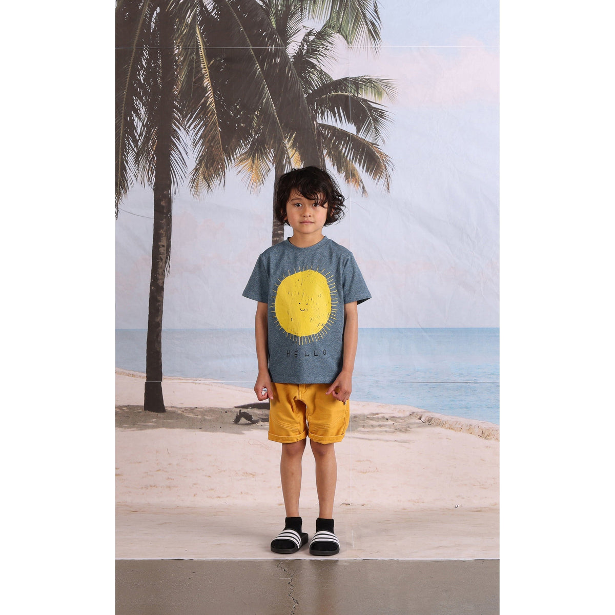 Hello Sun Goodbye Moon Tee- Midnight Marle