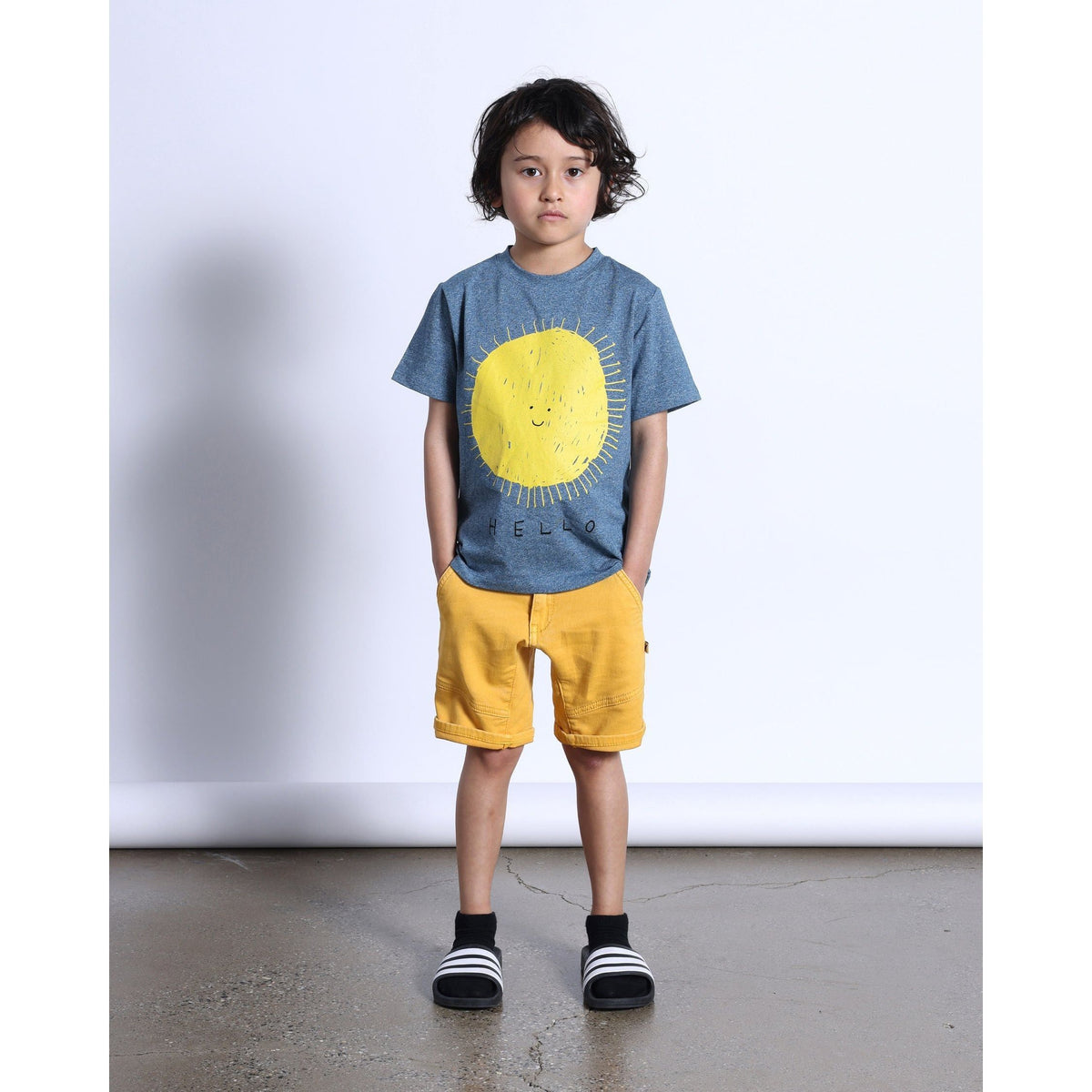 Hello Sun Goodbye Moon Tee- Midnight Marle