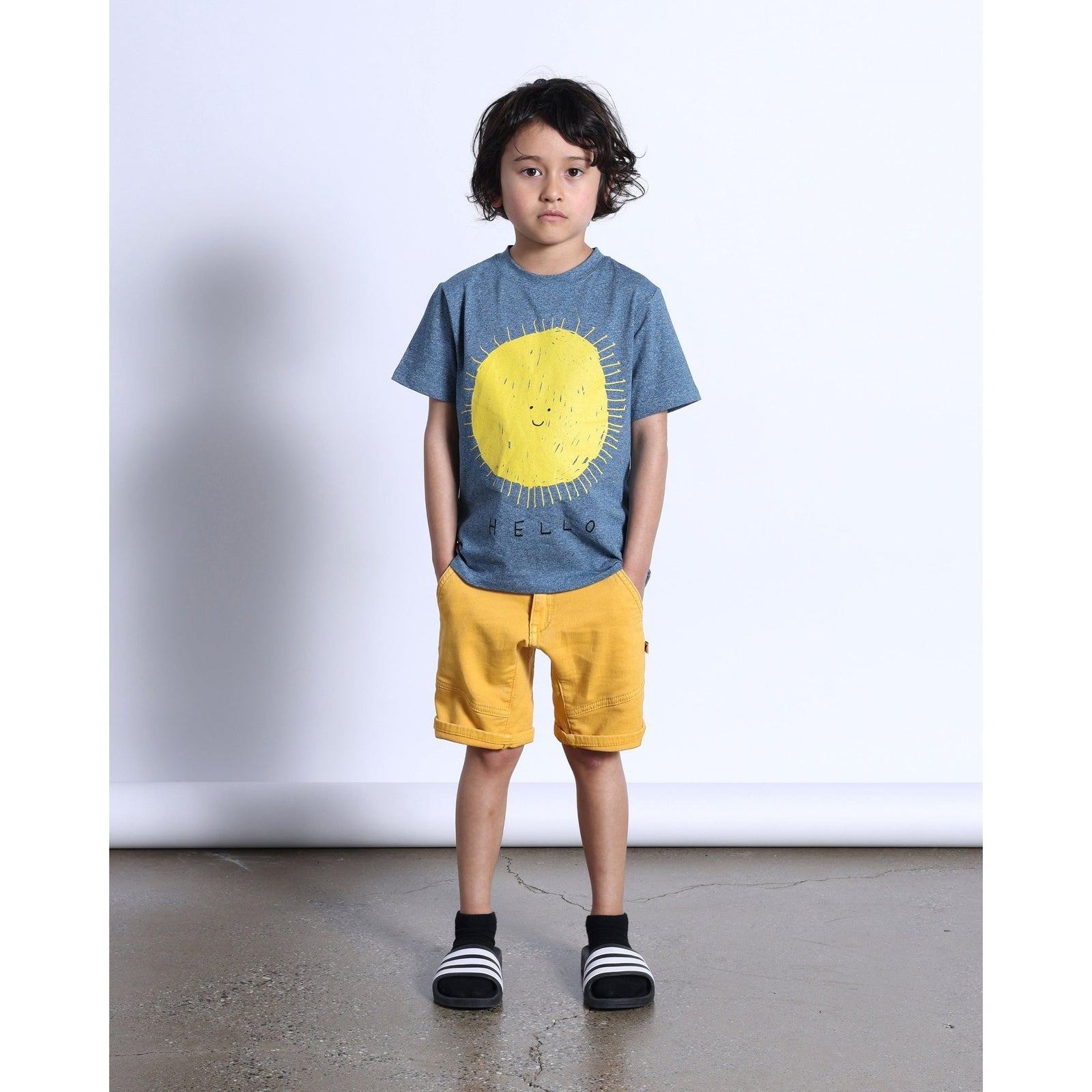Hello Sun Goodbye Moon Tee- Midnight Marle