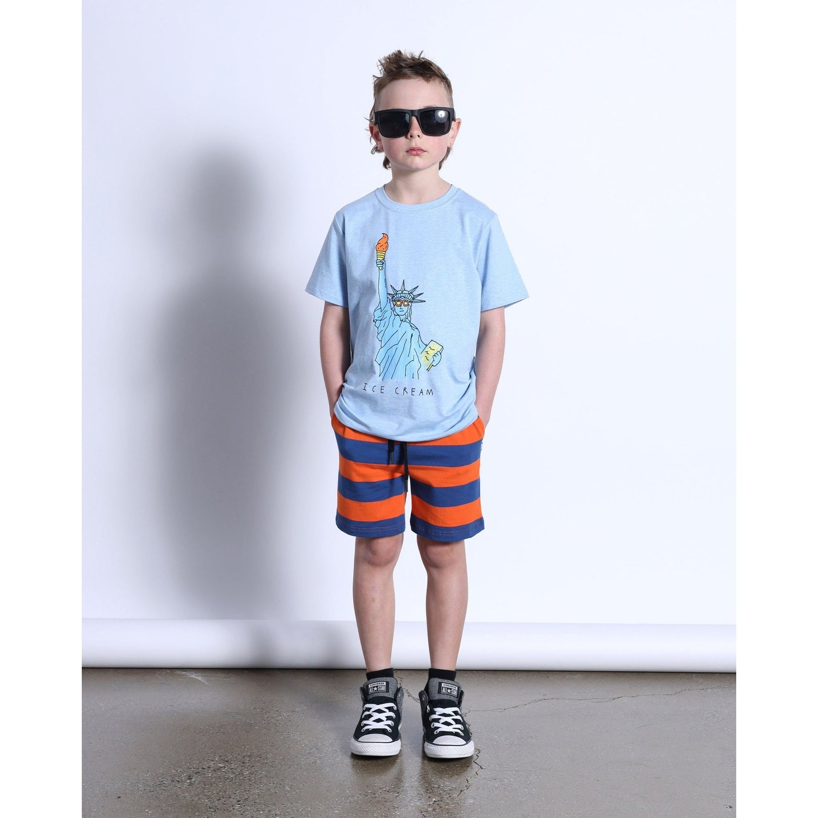 Icecream For All Tee- Blue Marle