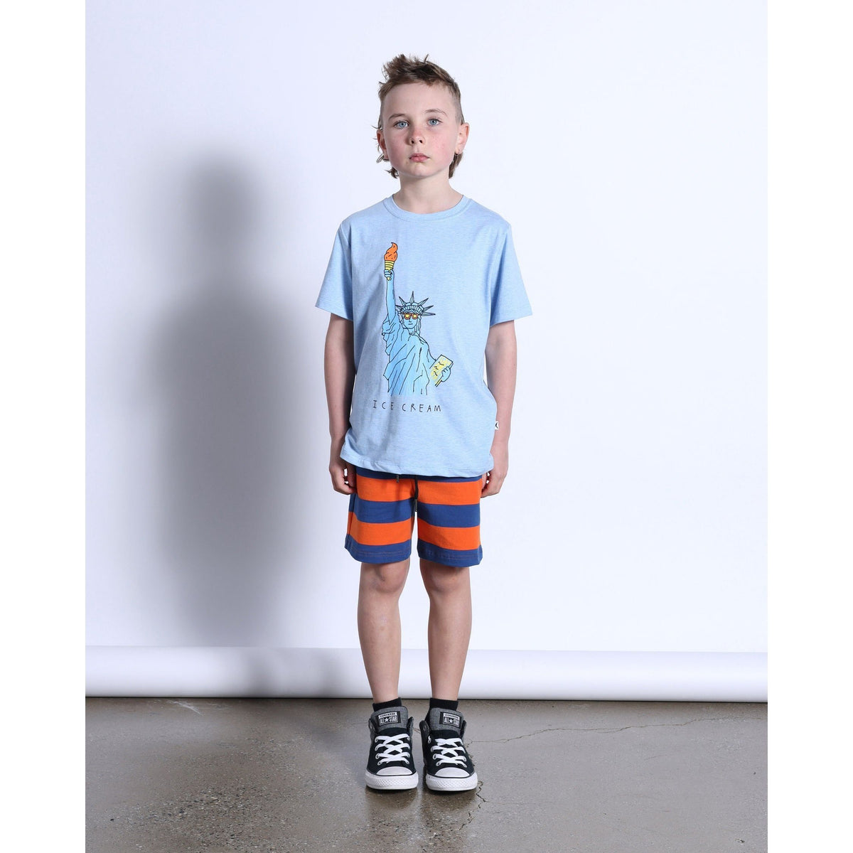 Icecream For All Tee- Blue Marle