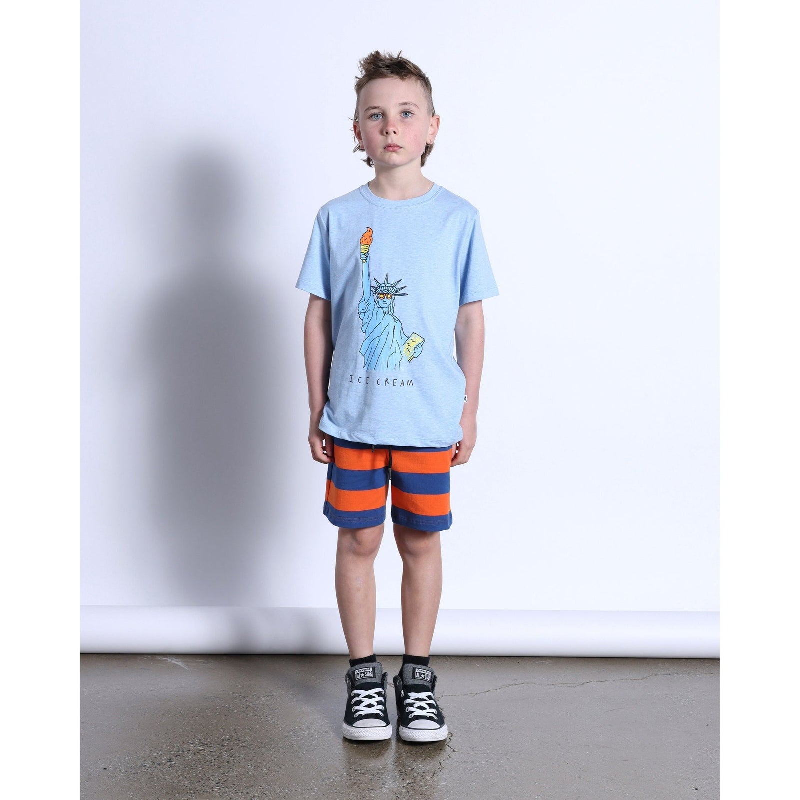 Icecream For All Tee- Blue Marle