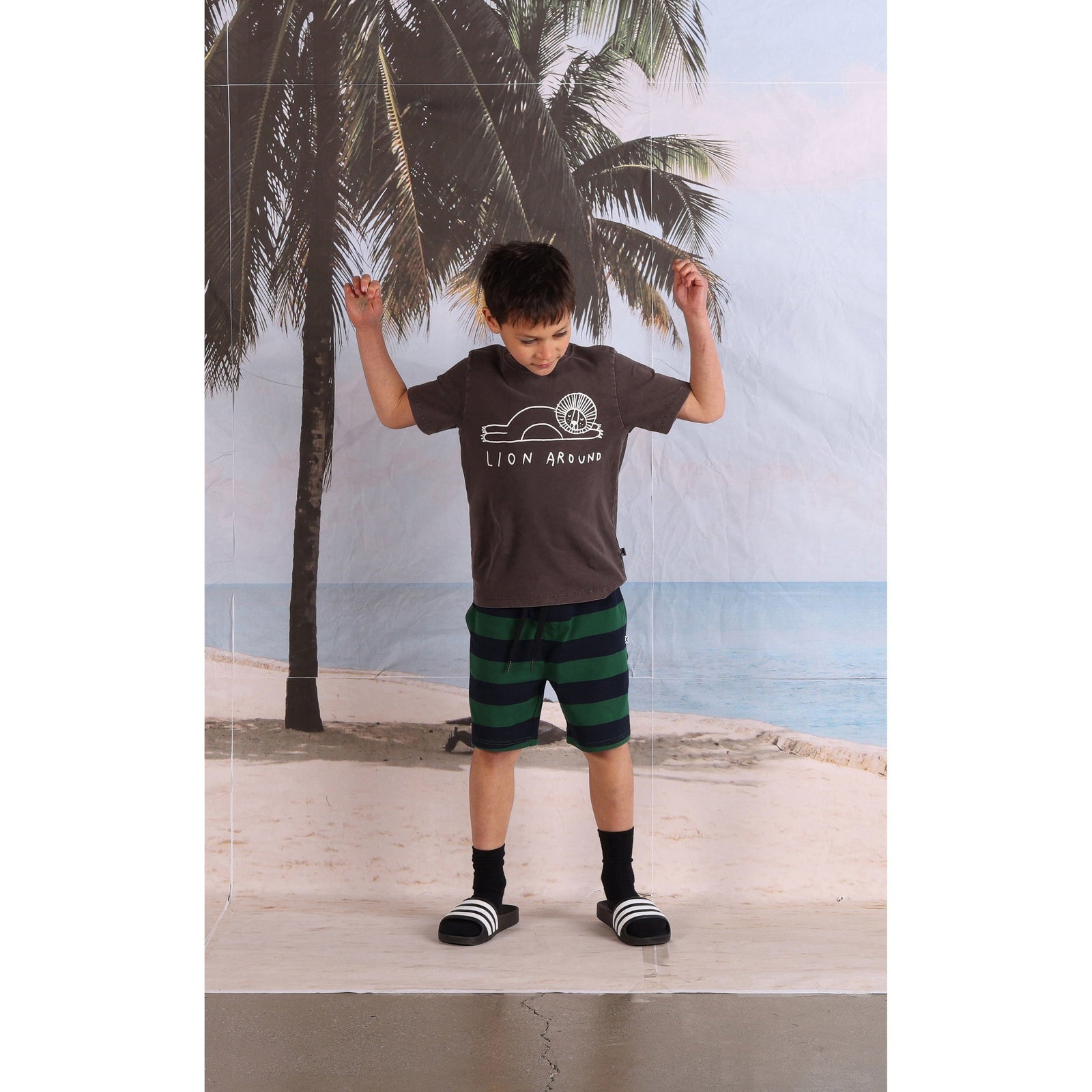 Duo Short- Green/Navy Stripe