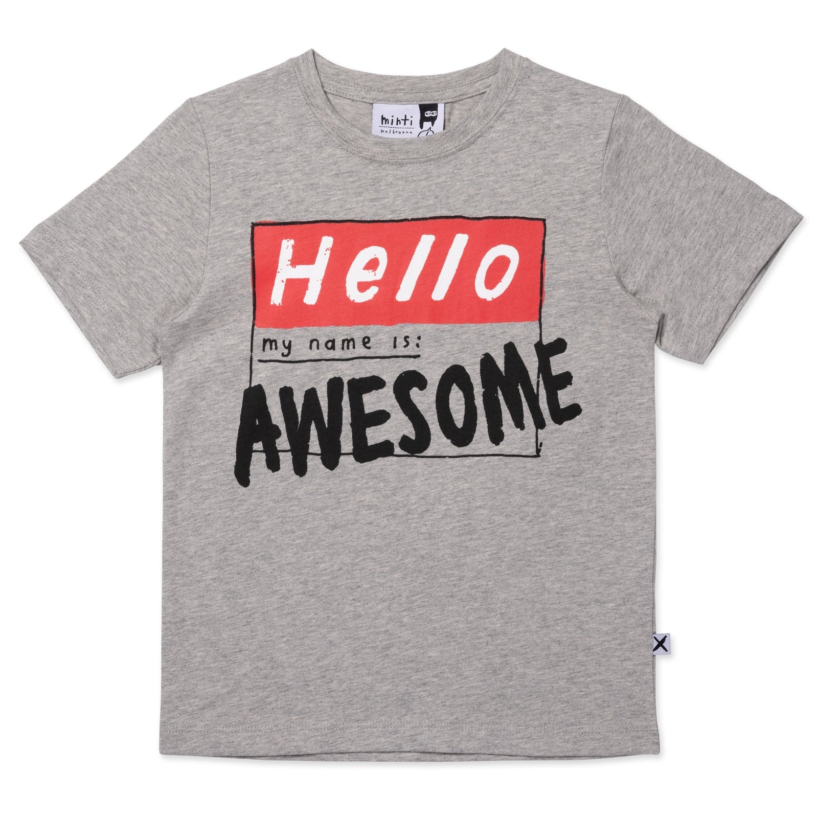 My Name Is Awesome Tee- Grey Marle