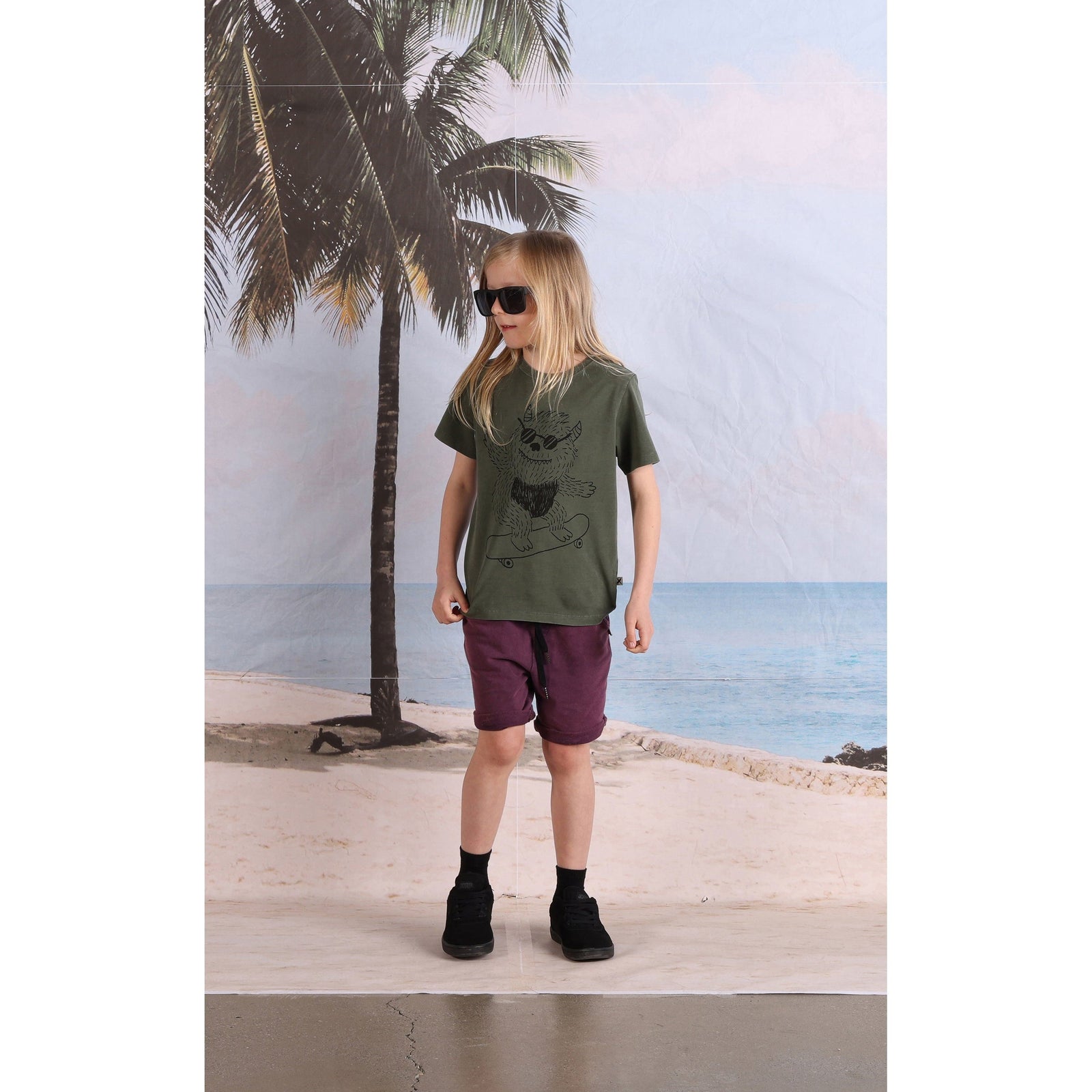 Monster Skater Tee- Olive Wash