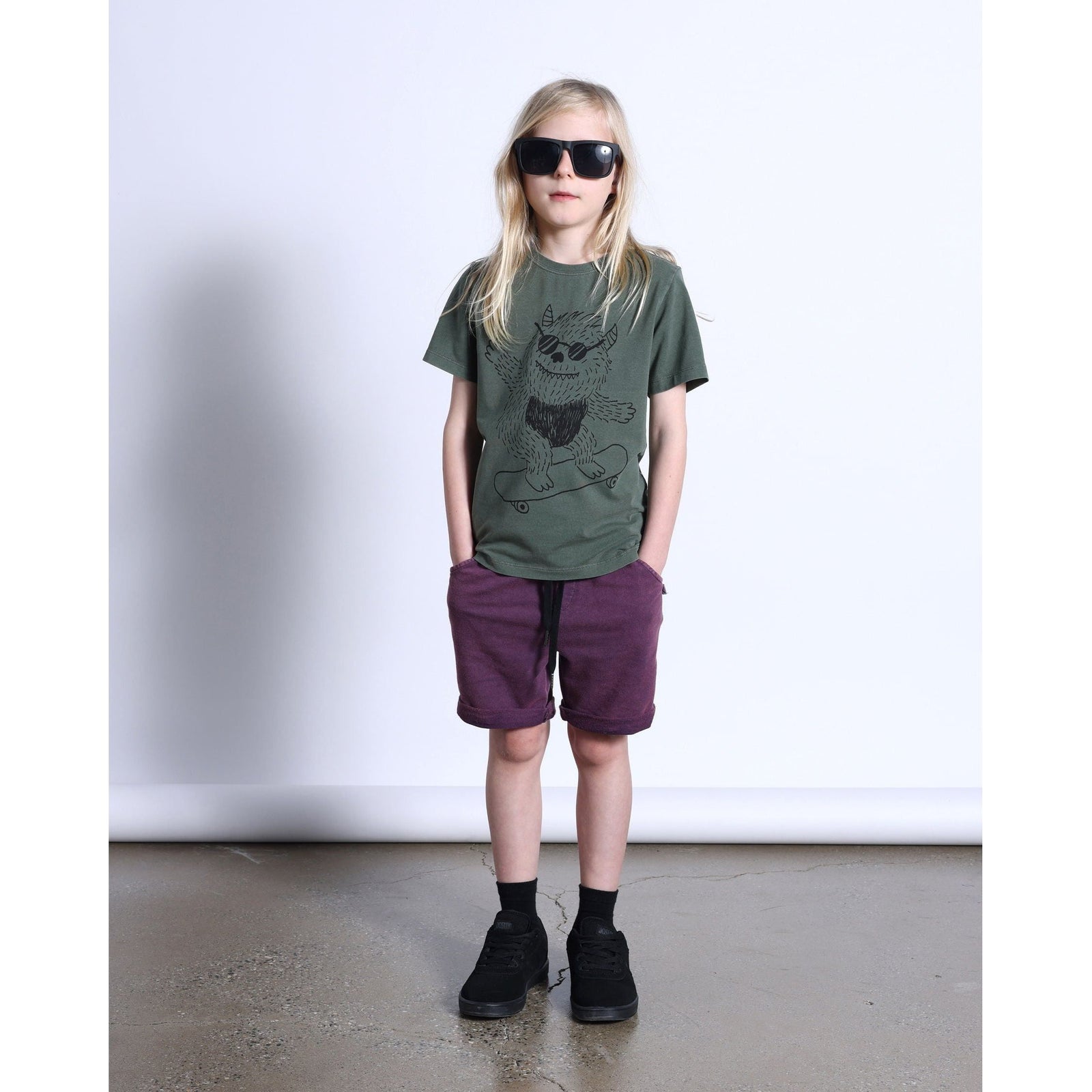Monster Skater Tee- Olive Wash