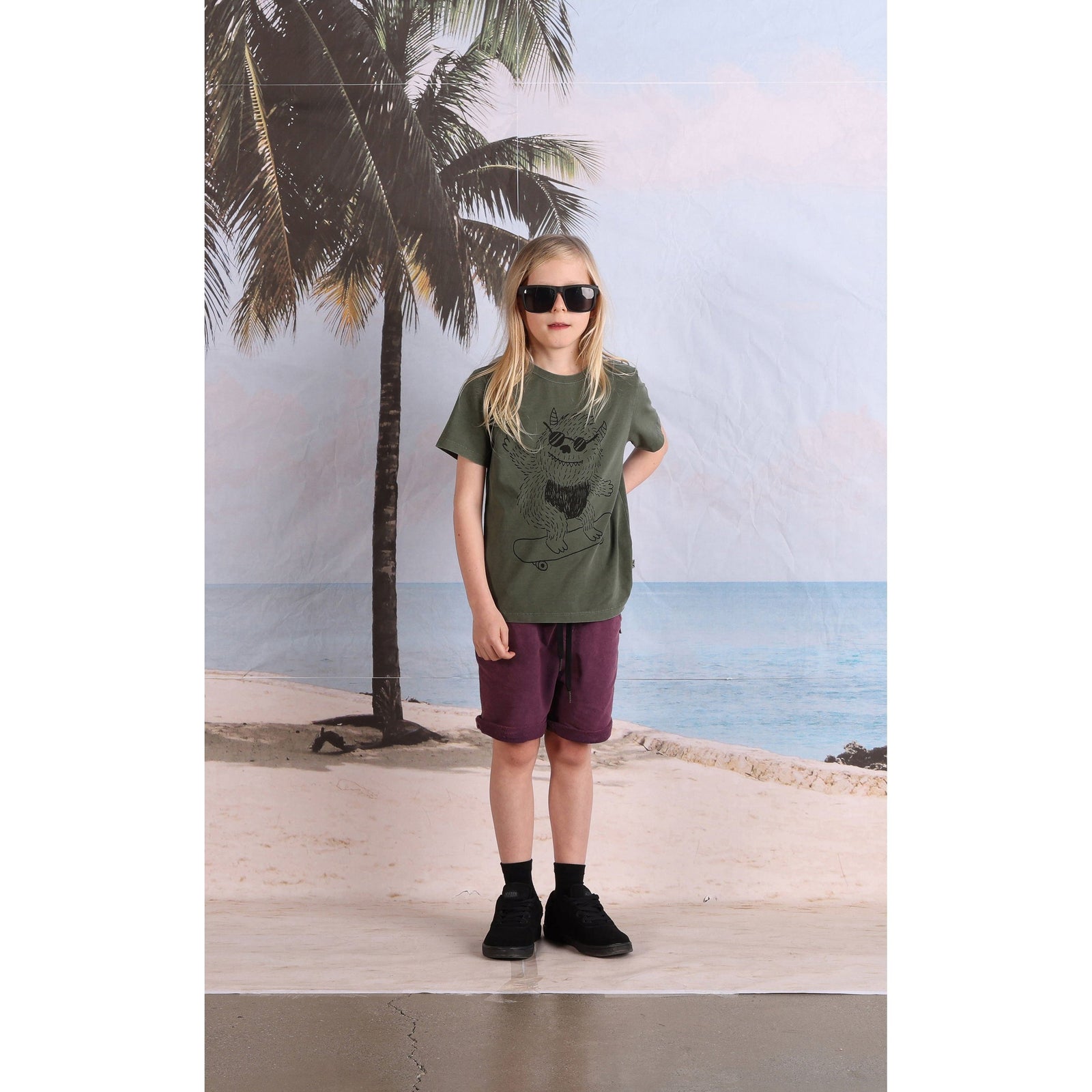 Monster Skater Tee- Olive Wash