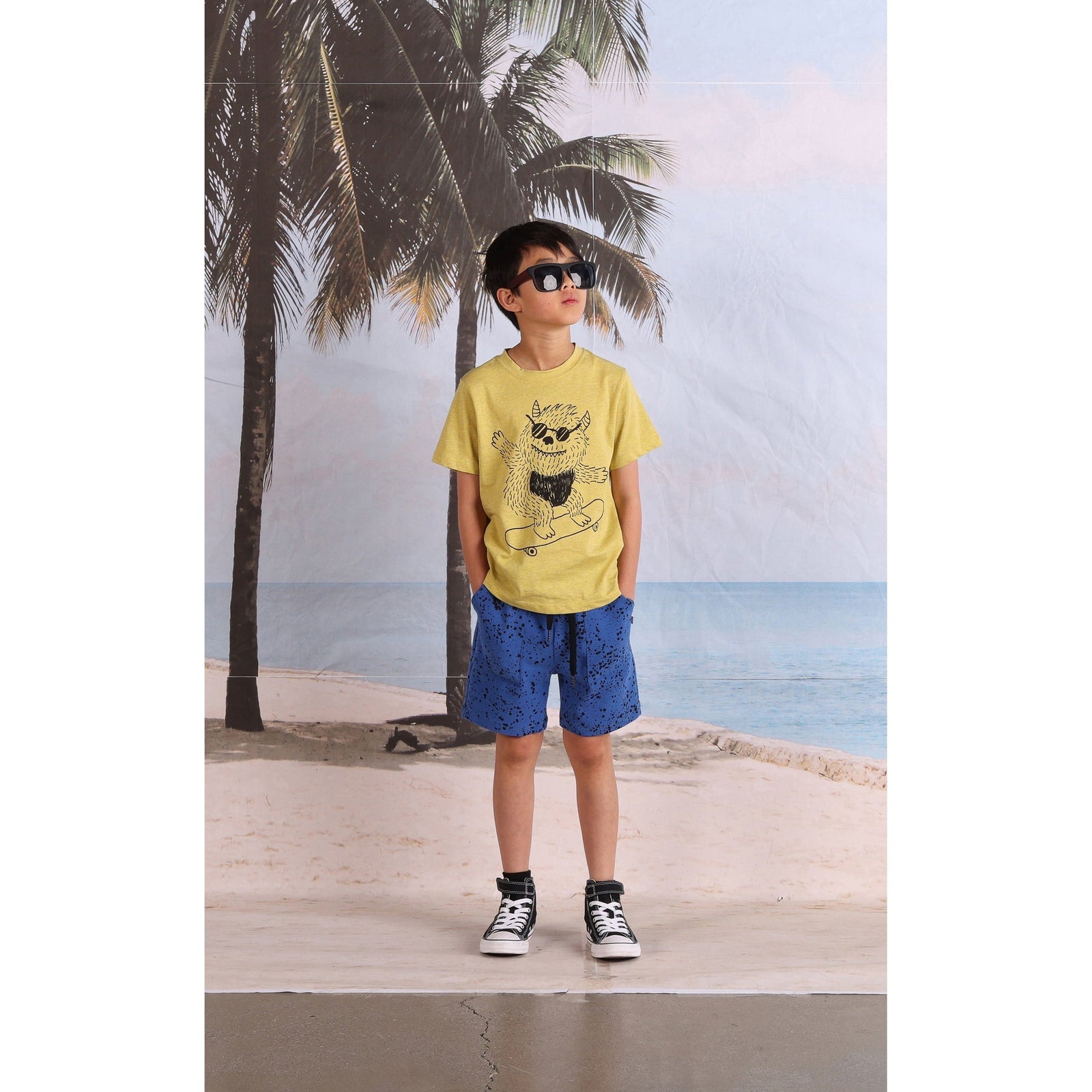 Monster Skater Tee- Yellow Marle