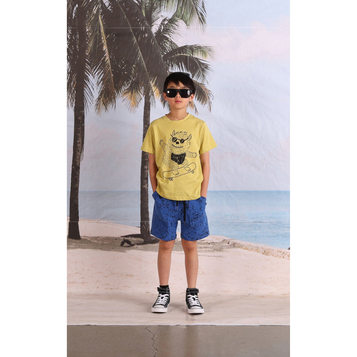 Monster Skater Tee- Yellow Marle
