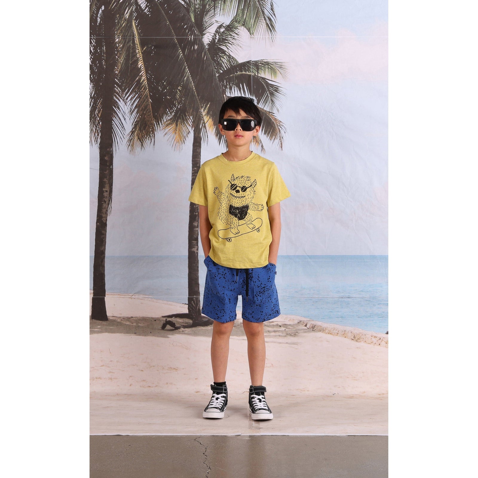 Monster Skater Tee- Yellow Marle