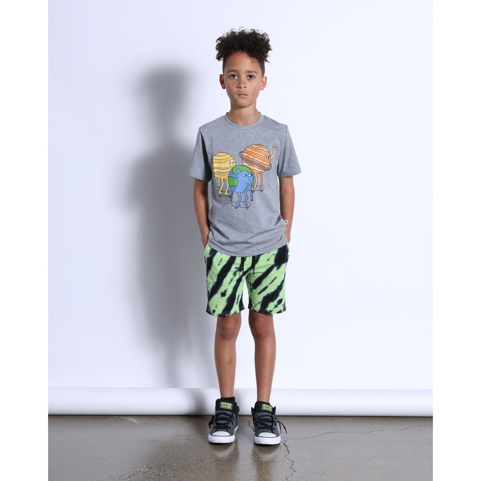 Planet Skaters Tee- Grey Motley
