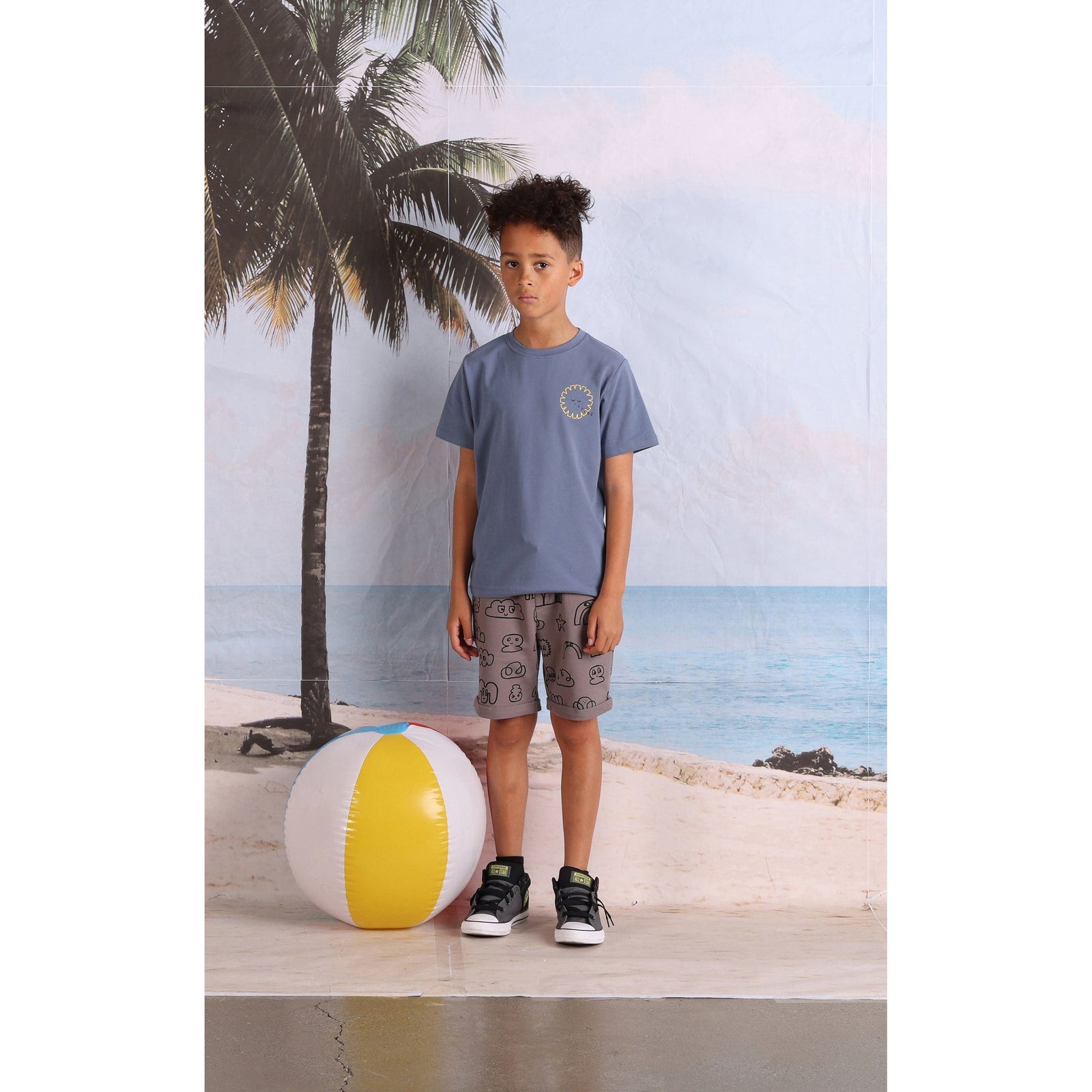 Rise And Shine Tee- Dull Blue