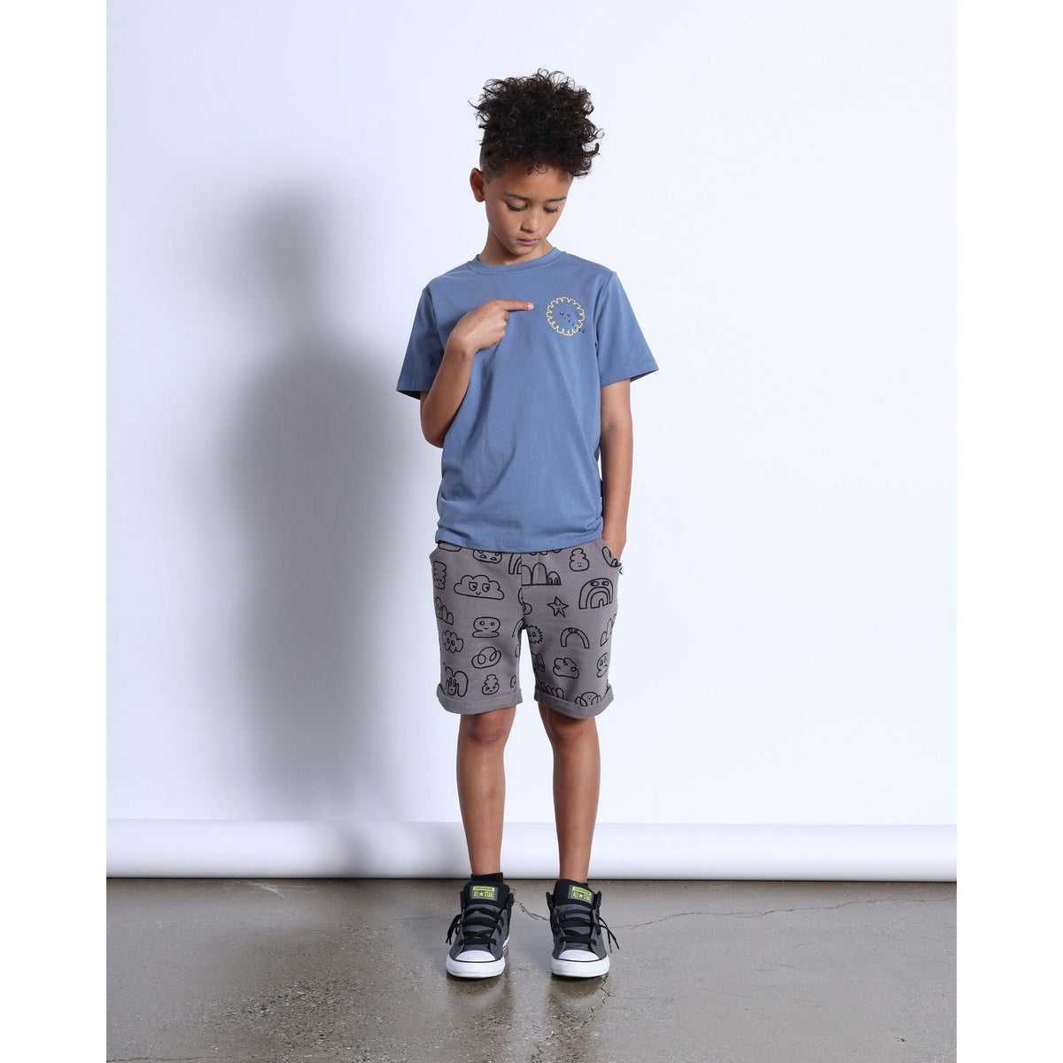 Rise And Shine Tee- Dull Blue