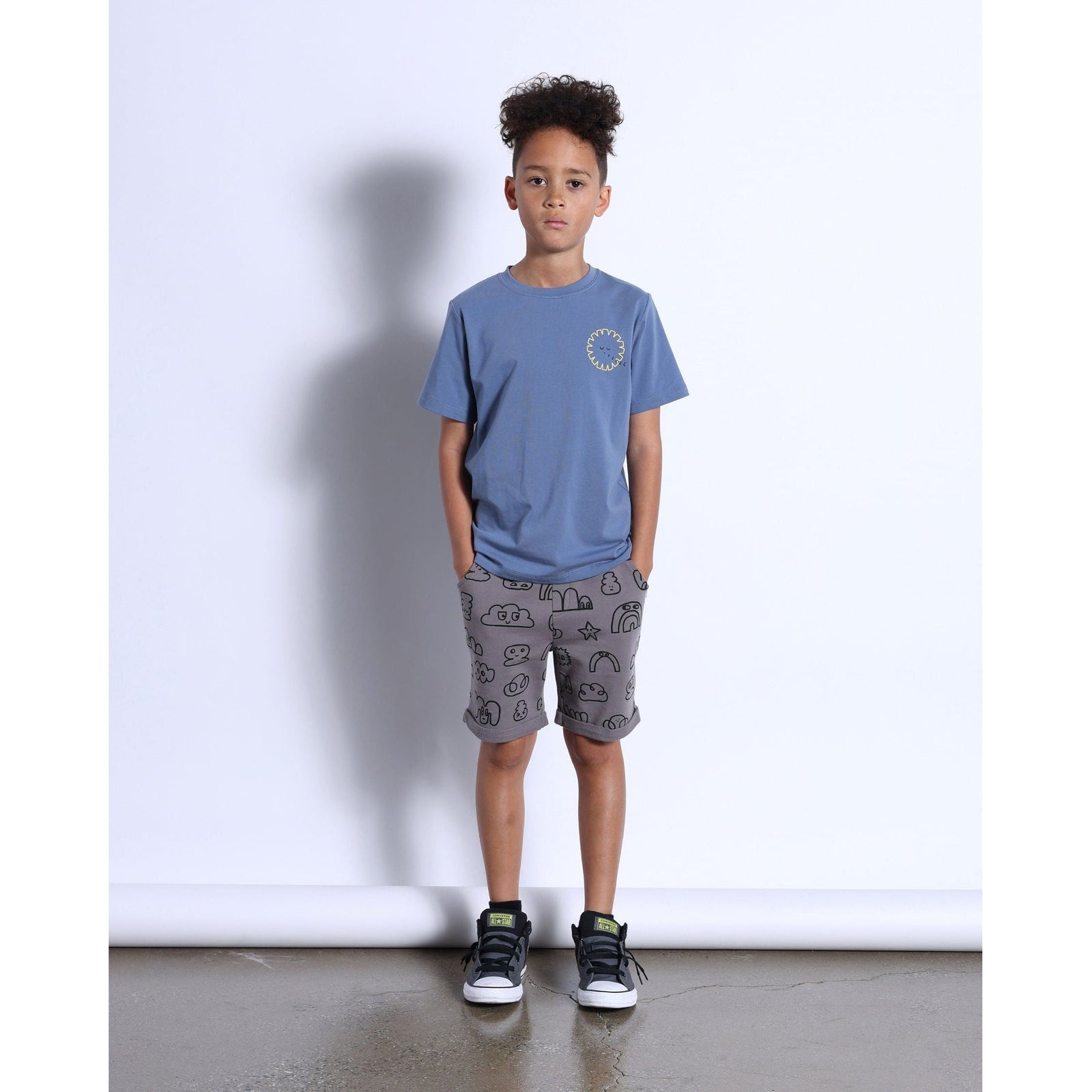 Rise And Shine Tee- Dull Blue