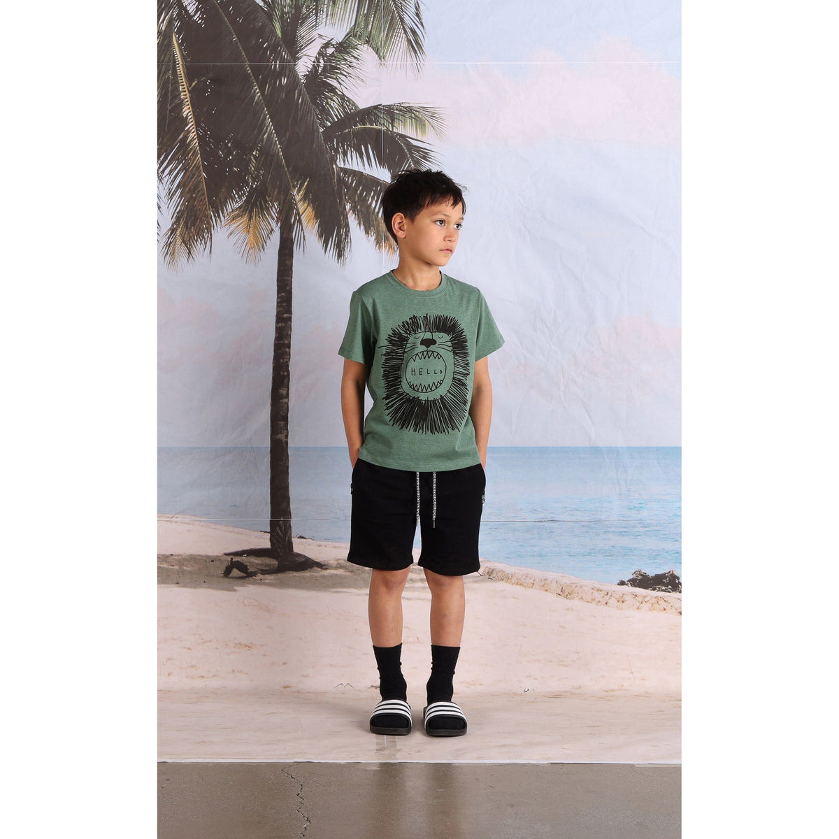 Roaring Lion Tee- Forest Marle