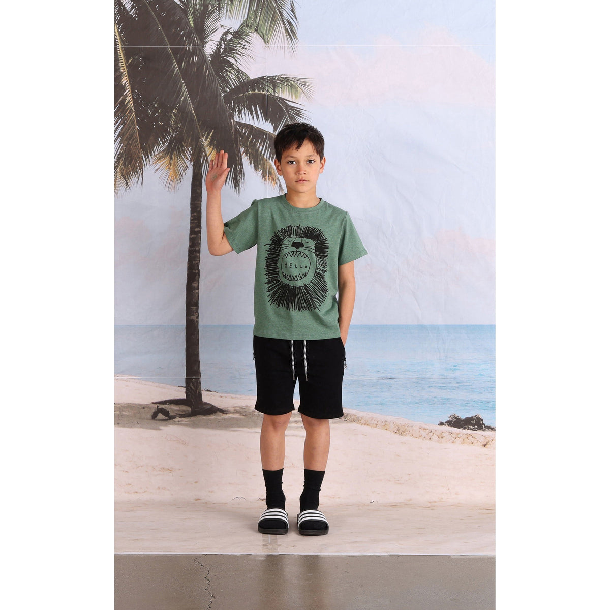 Roaring Lion Tee- Forest Marle