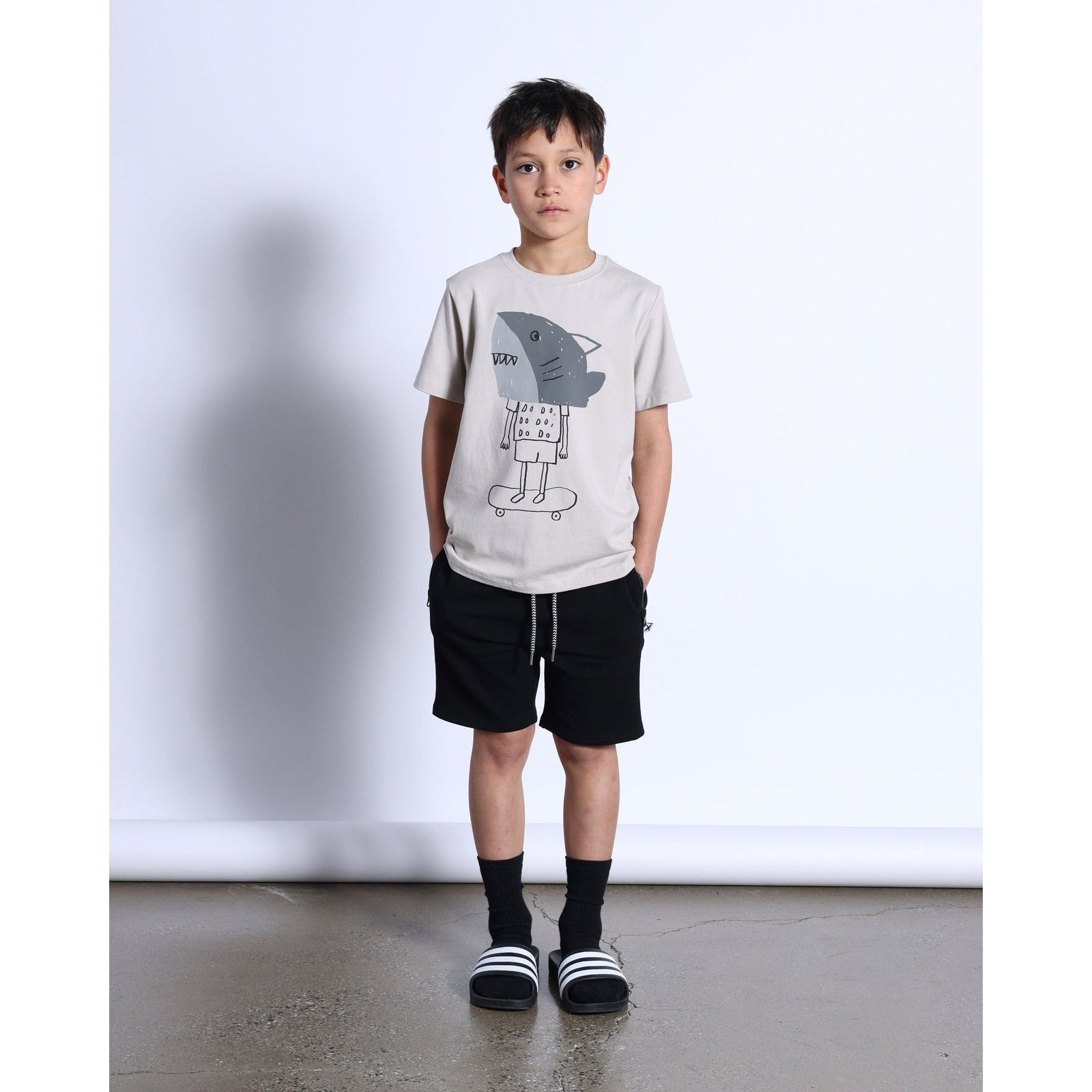 Shark Mask Tee- Chalk