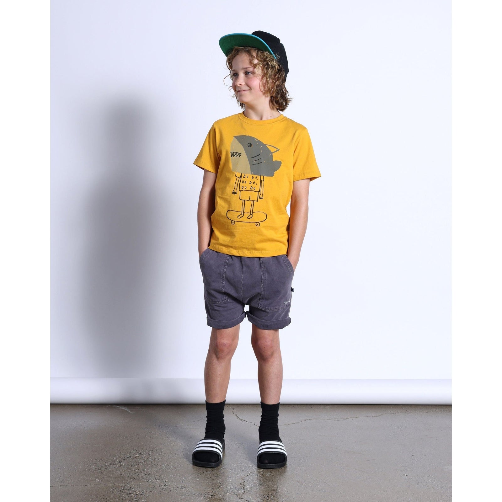 Shark Mask Tee- Mustard