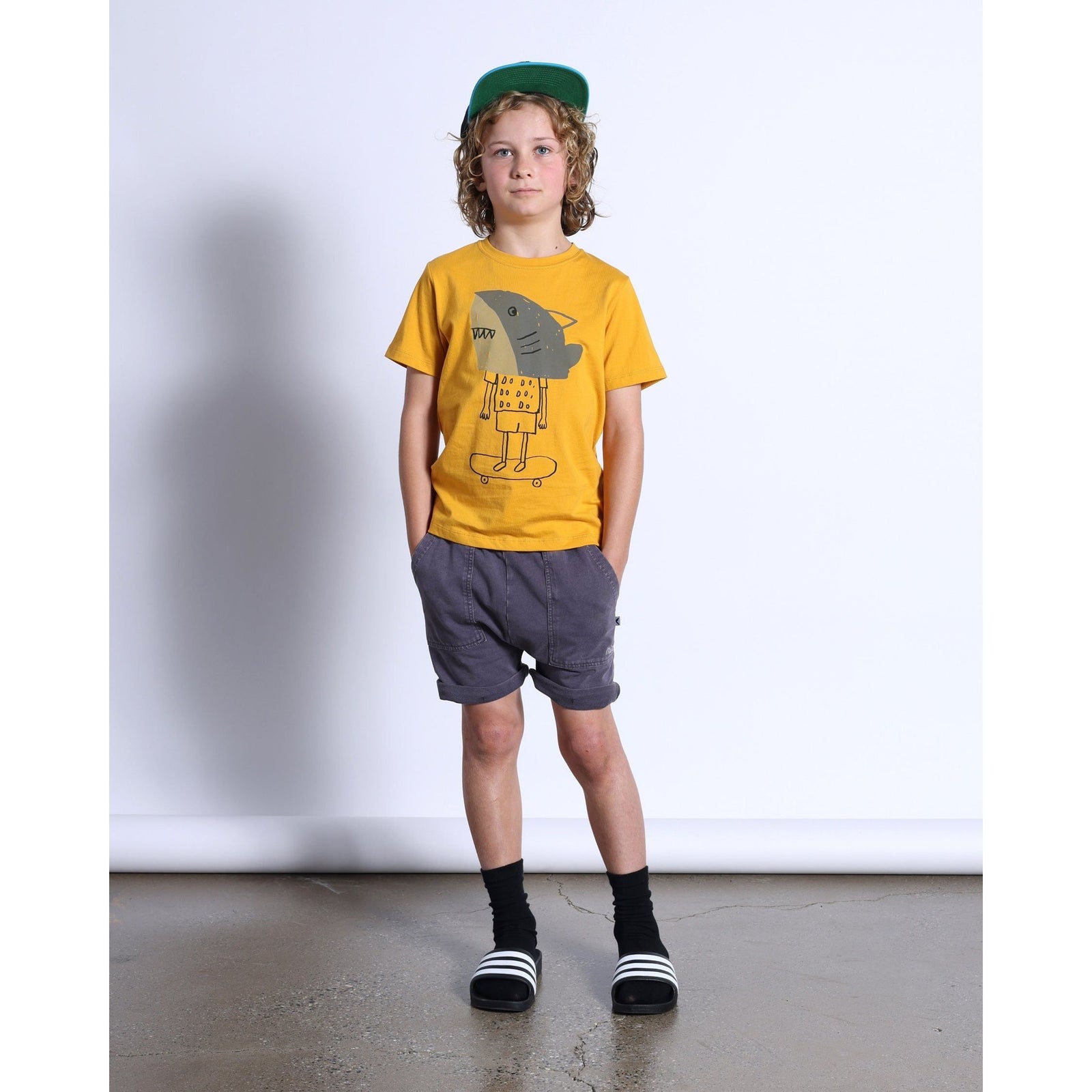 Shark Mask Tee- Mustard