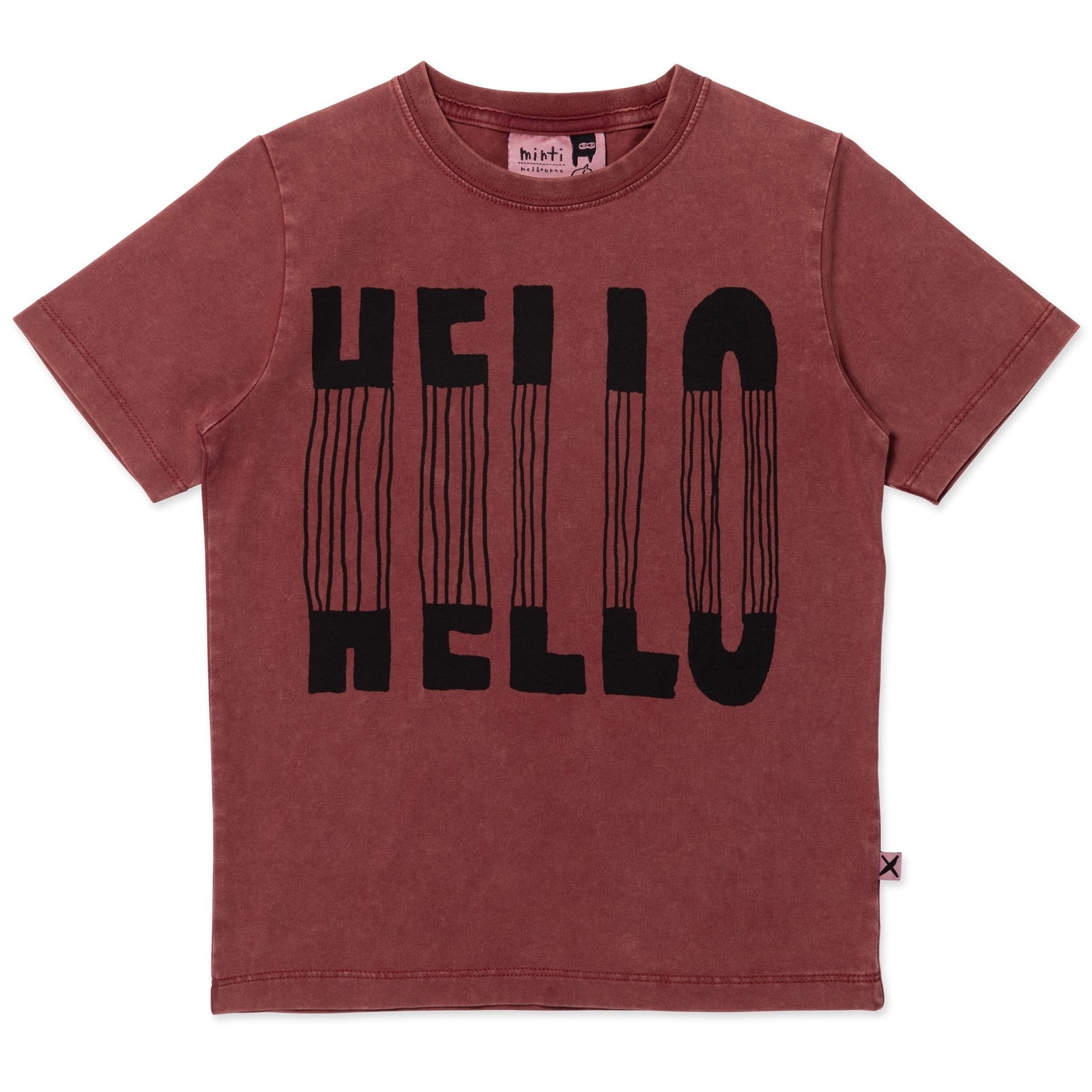 Slinky Hello Tee- Burnt Red Wash