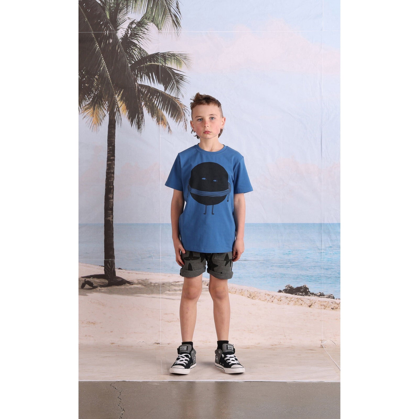 Sneaky Saturn Tee- Blue