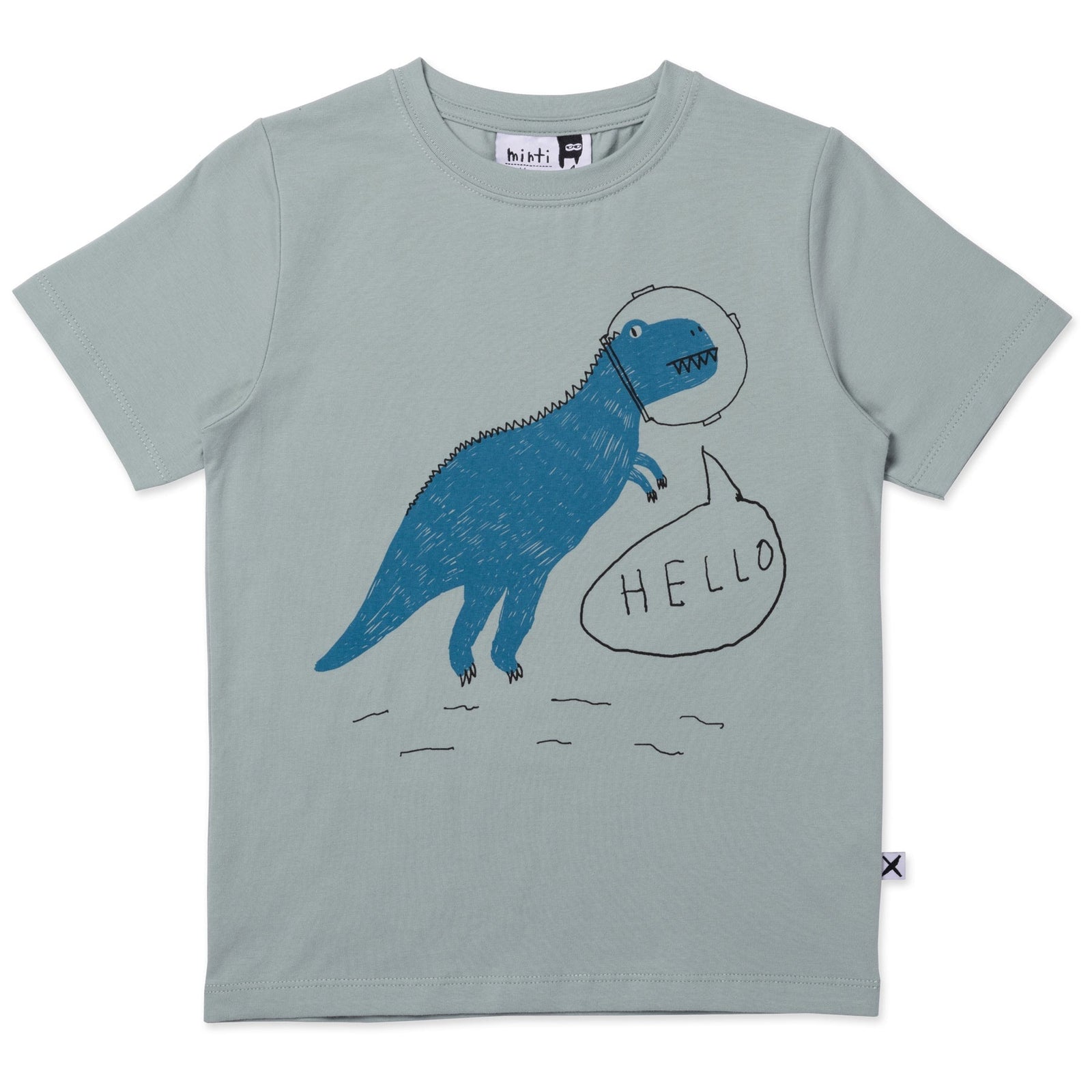 Space Dinos Tee- Sage