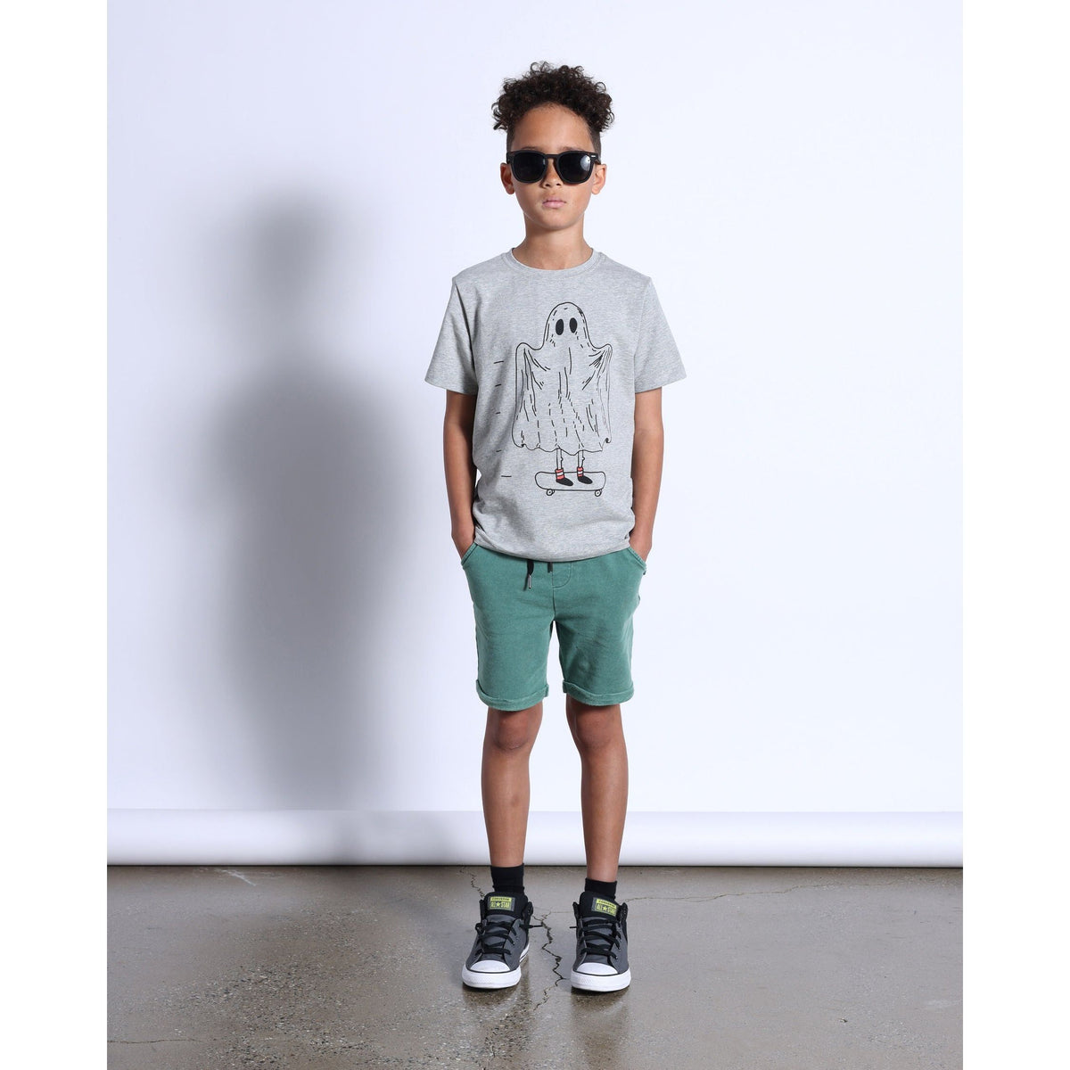 Spooky Skater Tee- Grey Marle